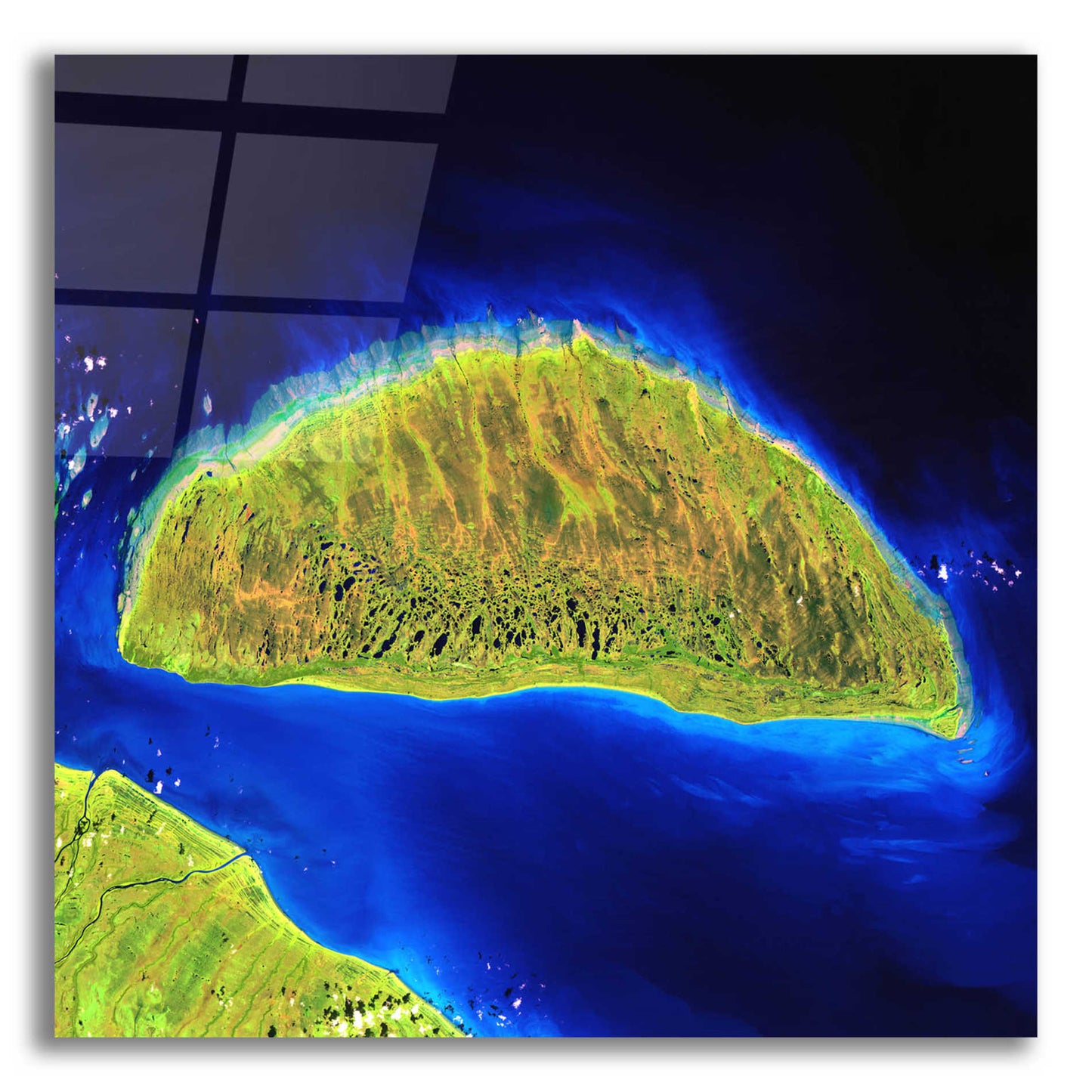 Epic Art 'Earth as Art: Island Rebound,' Acrylic Glass Wall Art,12x12x1.1x0,18x18x1.1x0,26x26x1.74x0,37x37x1.74x0