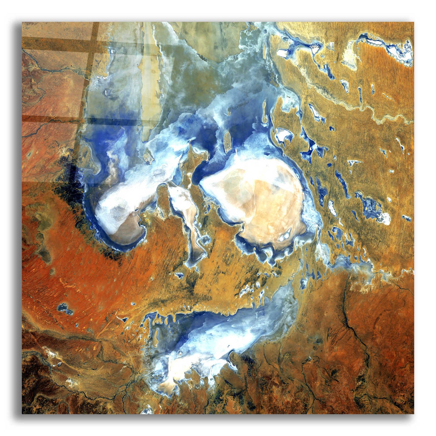 Epic Art 'Earth as Art: Lake Eyre,' Acrylic Glass Wall Art,12x12x1.1x0,18x18x1.1x0,26x26x1.74x0,37x37x1.74x0