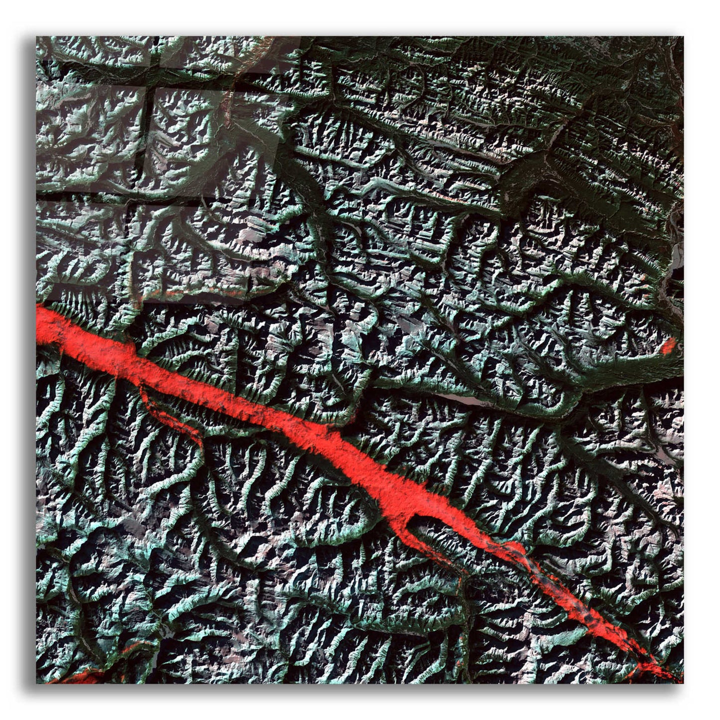 Epic Art 'Earth as Art: Rocky Mountain Trench,' Acrylic Glass Wall Art,12x12x1.1x0,18x18x1.1x0,26x26x1.74x0,37x37x1.74x0
