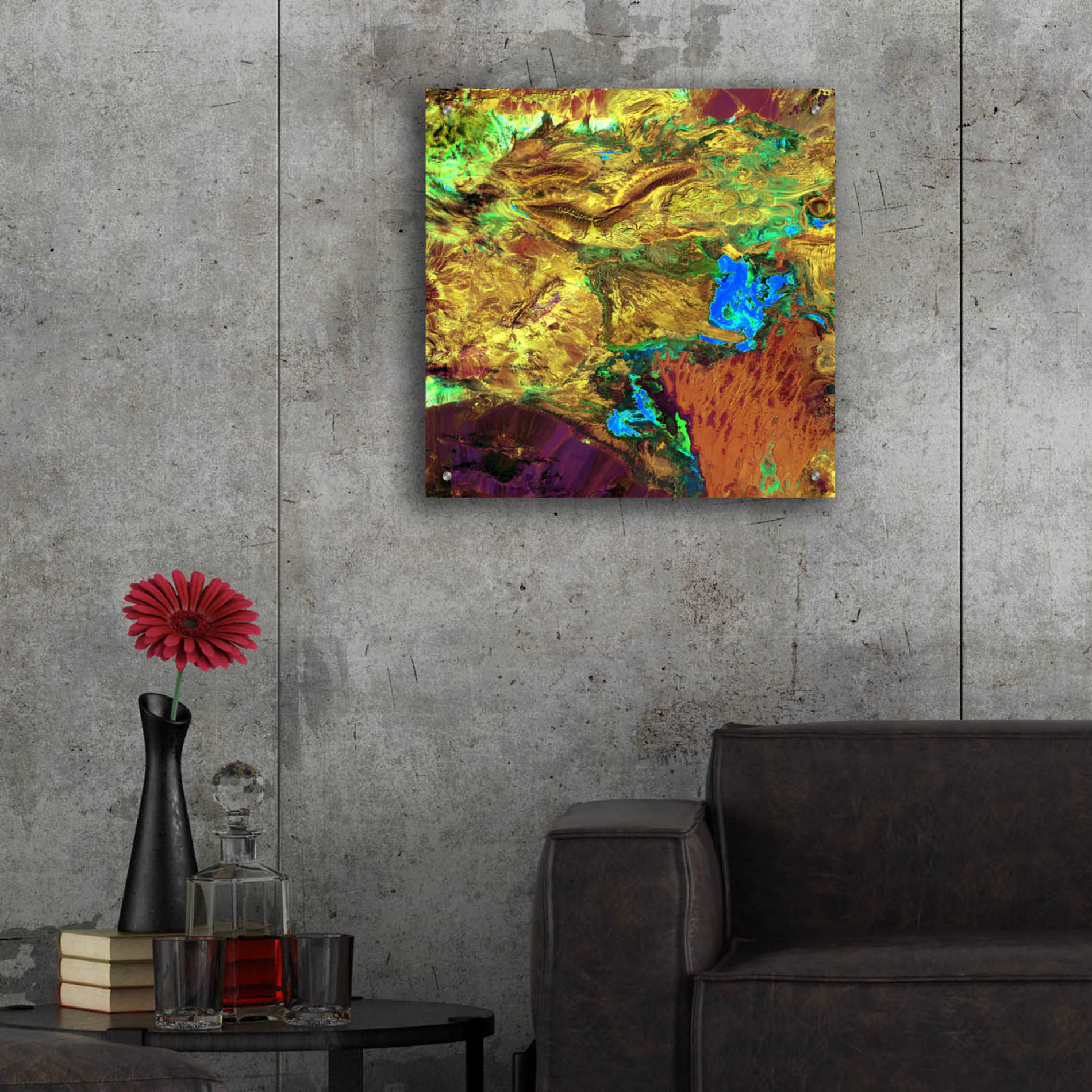 Epic Art 'Earth as Art: Spilled Paint,' Acrylic Glass Wall Art,24x24