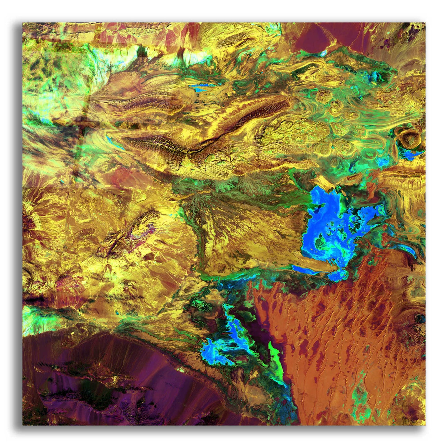 Epic Art 'Earth as Art: Spilled Paint,' Acrylic Glass Wall Art,12x12x1.1x0,18x18x1.1x0,26x26x1.74x0,37x37x1.74x0