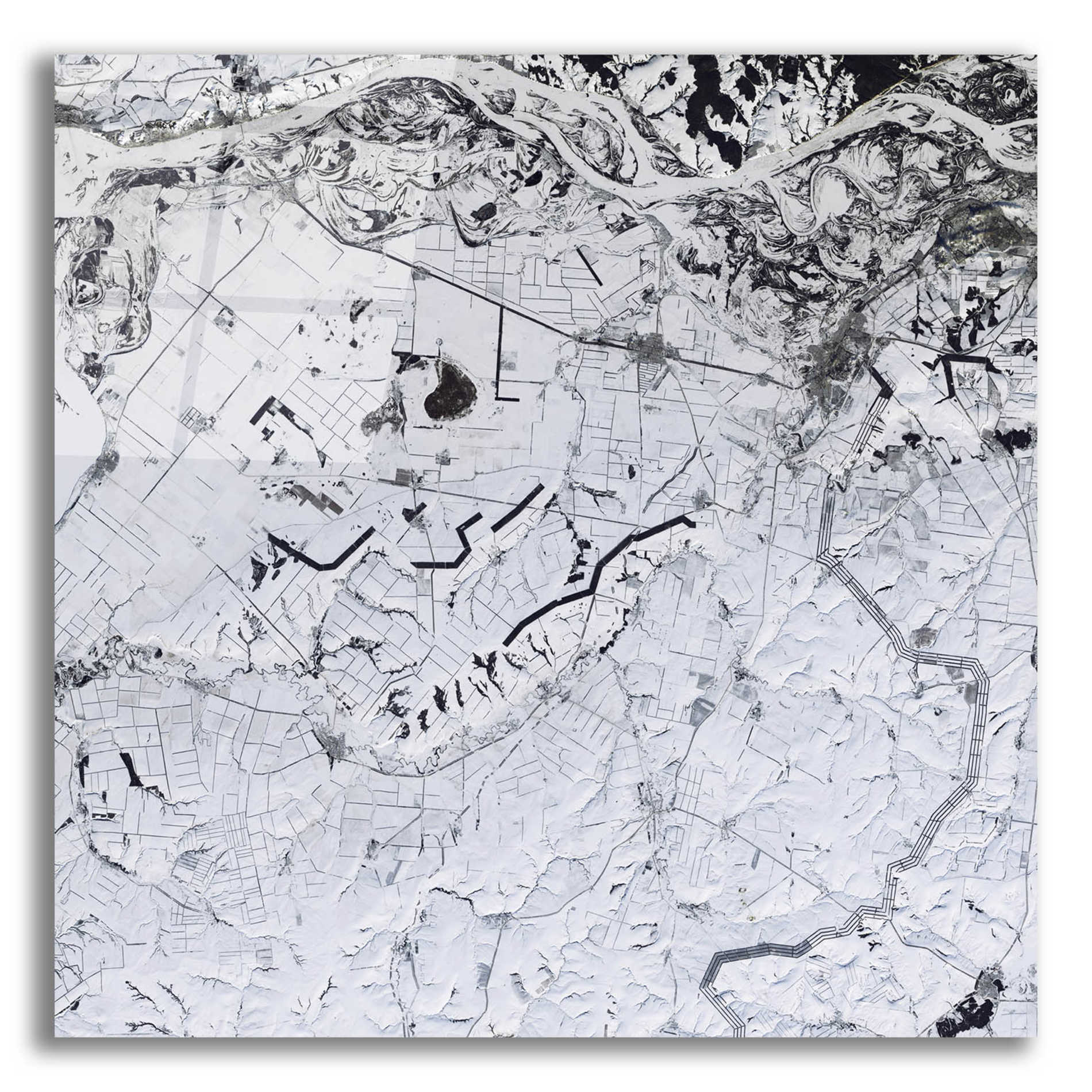 Epic Art 'Earth as Art: Etched in Snow,' Acrylic Glass Wall Art,12x12x1.1x0,18x18x1.1x0,26x26x1.74x0,37x37x1.74x0