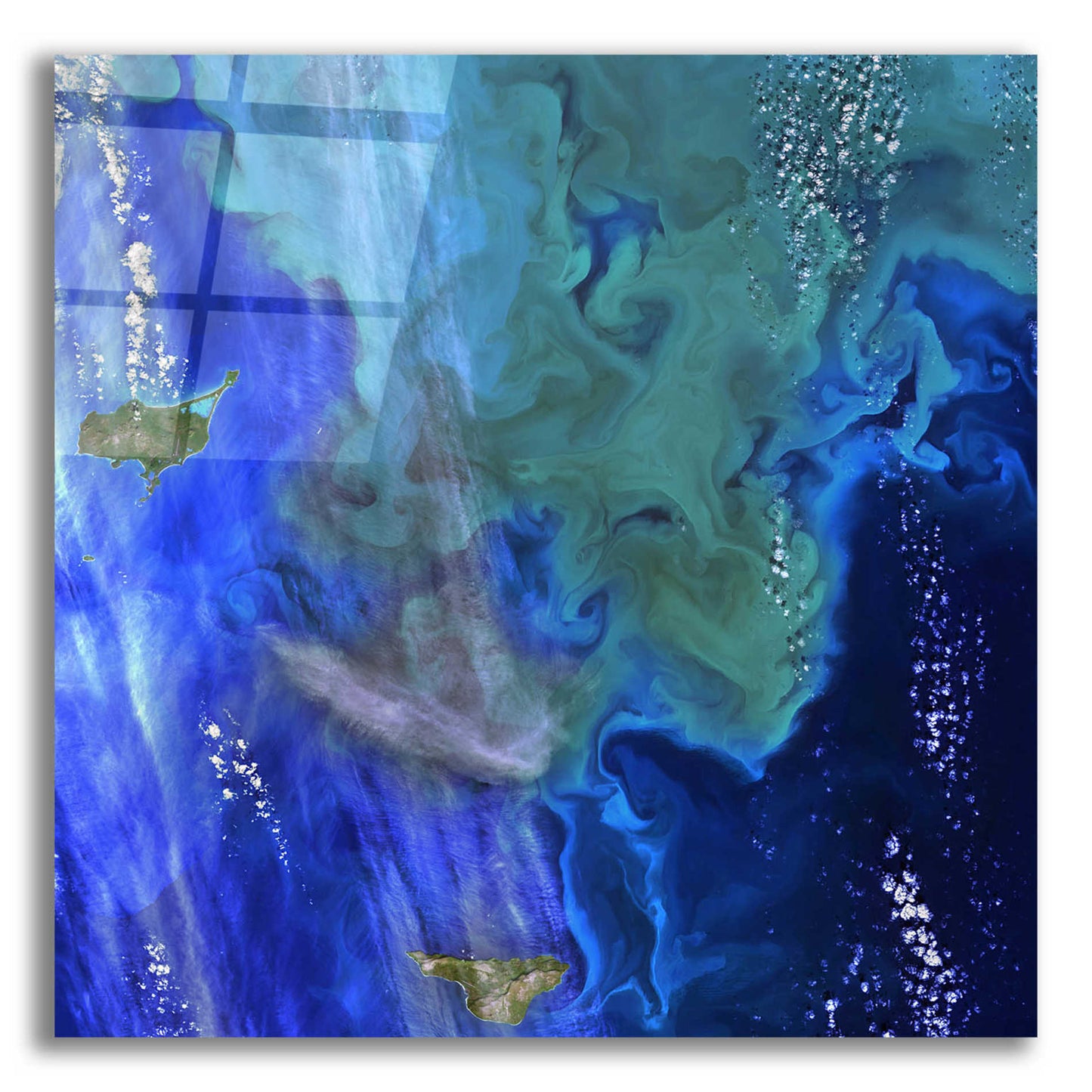 Epic Art 'Earth as Art: Earth's Aquarium,' Acrylic Glass Wall Art,12x12x1.1x0,18x18x1.1x0,26x26x1.74x0,37x37x1.74x0