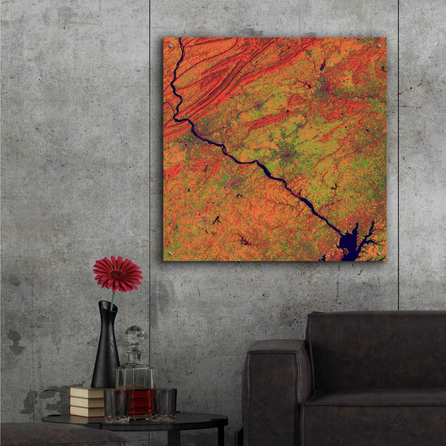 Epic Art 'Earth as Art: River and Ridge,' Acrylic Glass Wall Art,36x36