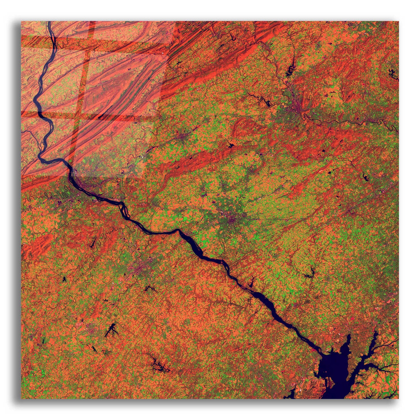 Epic Art 'Earth as Art: River and Ridge,' Acrylic Glass Wall Art,12x12x1.1x0,18x18x1.1x0,26x26x1.74x0,37x37x1.74x0