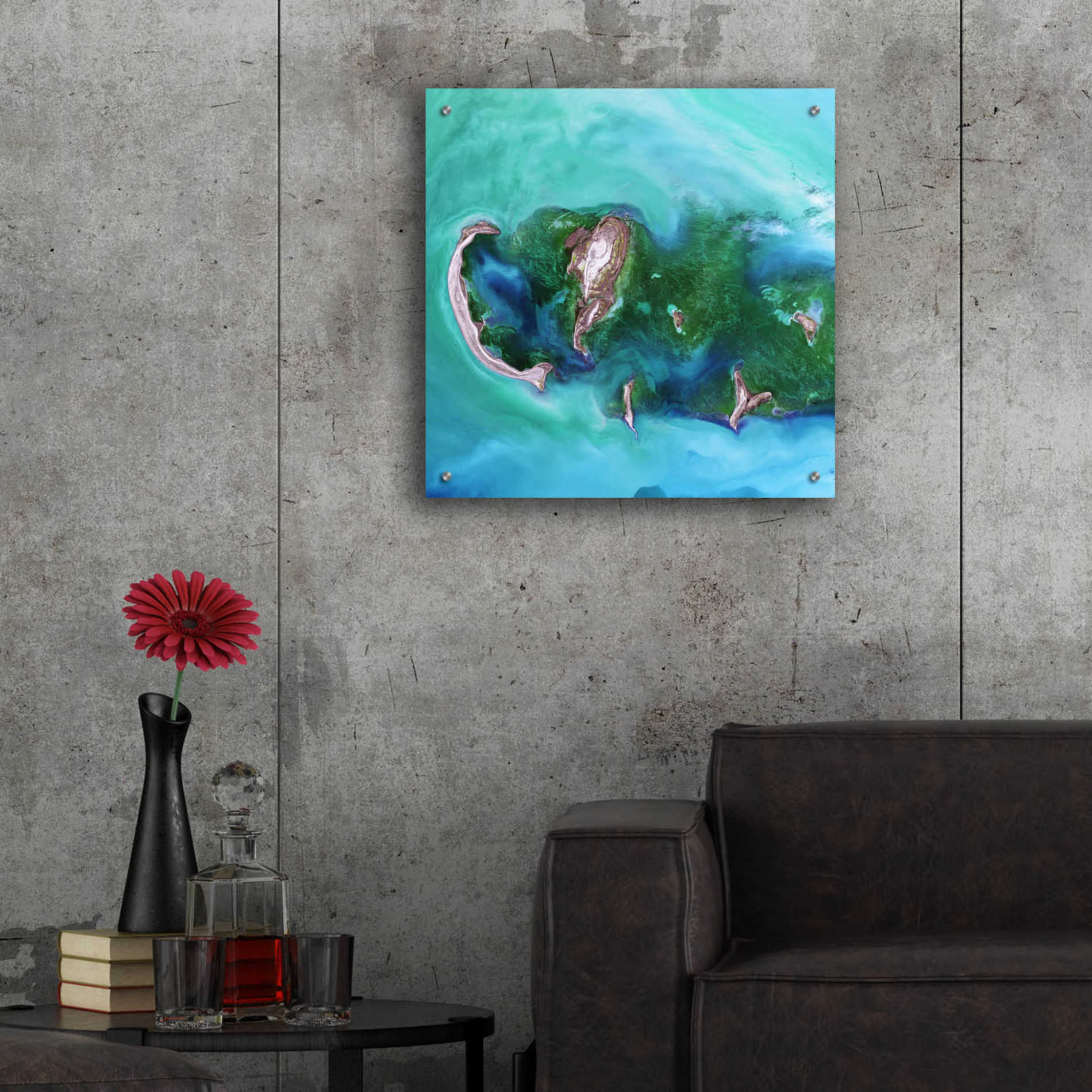 Epic Art 'Earth as Art: Caspian Scour,' Acrylic Glass Wall Art,24x24