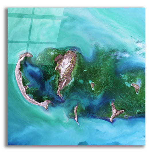 Epic Art 'Earth as Art: Caspian Scour,' Acrylic Glass Wall Art,12x12x1.1x0,18x18x1.1x0,26x26x1.74x0,37x37x1.74x0