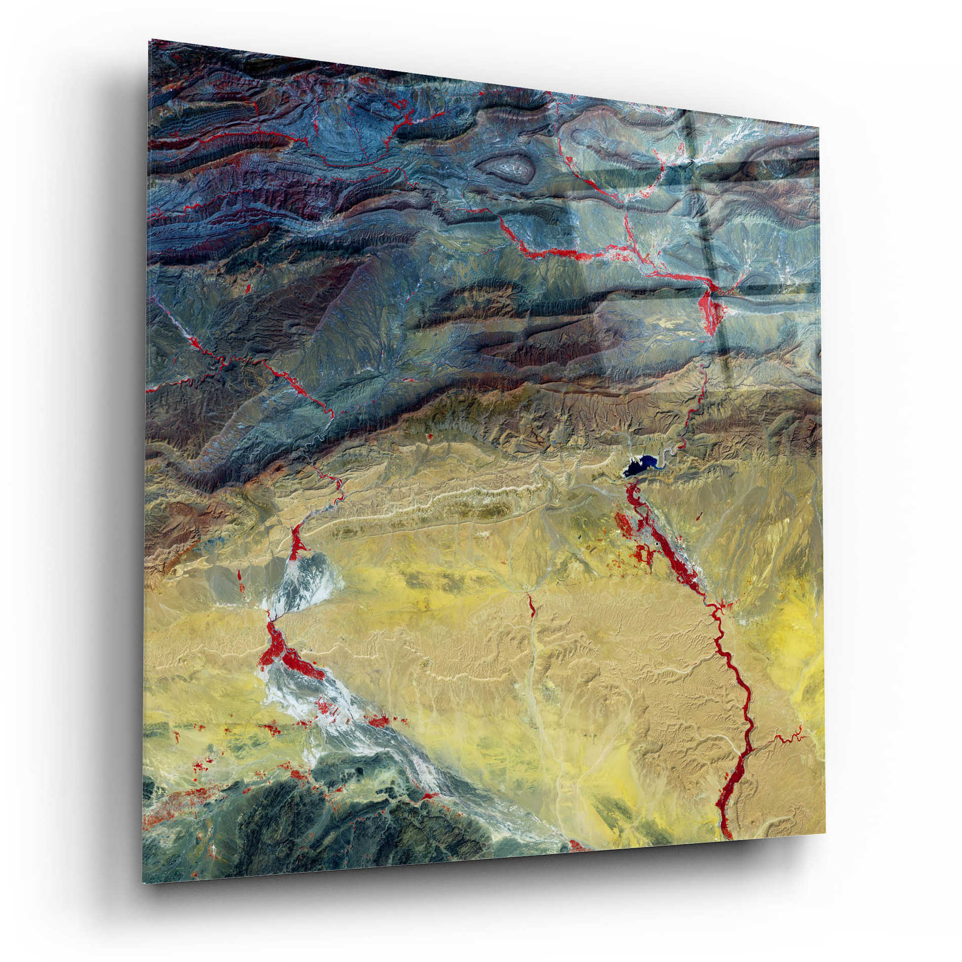 Epic Art 'Earth as Art: Crimson Streams,' Acrylic Glass Wall Art,12x12