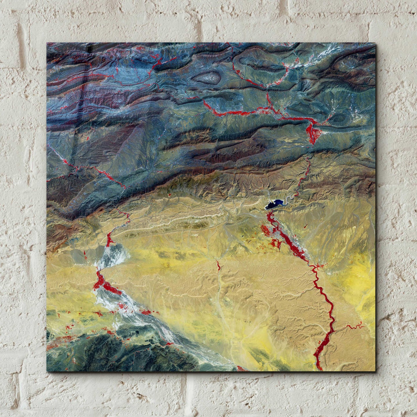 Epic Art 'Earth as Art: Crimson Streams,' Acrylic Glass Wall Art,12x12