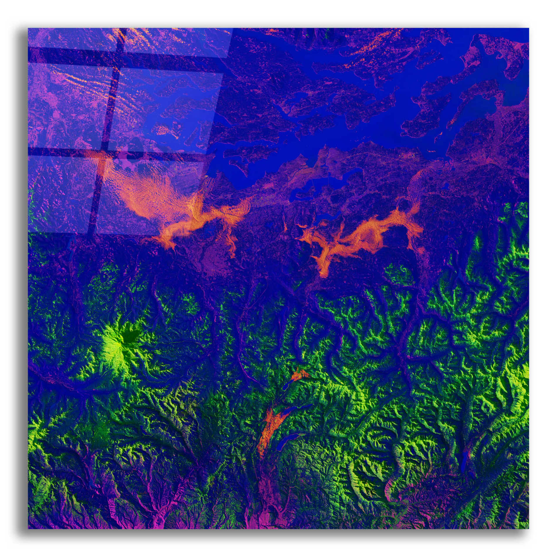 Epic Art 'Earth as Art: Fanciful Fluorescence,' Acrylic Glass Wall Art,12x12