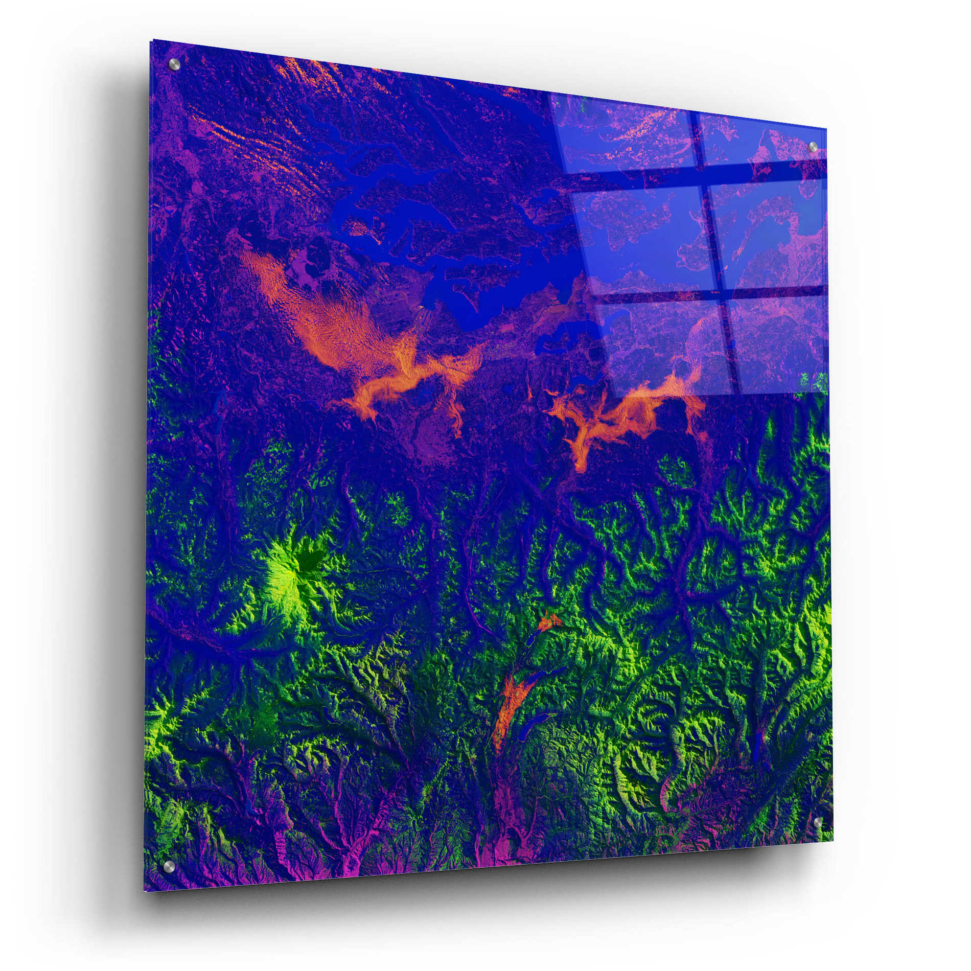 Epic Art 'Earth as Art: Fanciful Fluorescence,' Acrylic Glass Wall Art,36x36