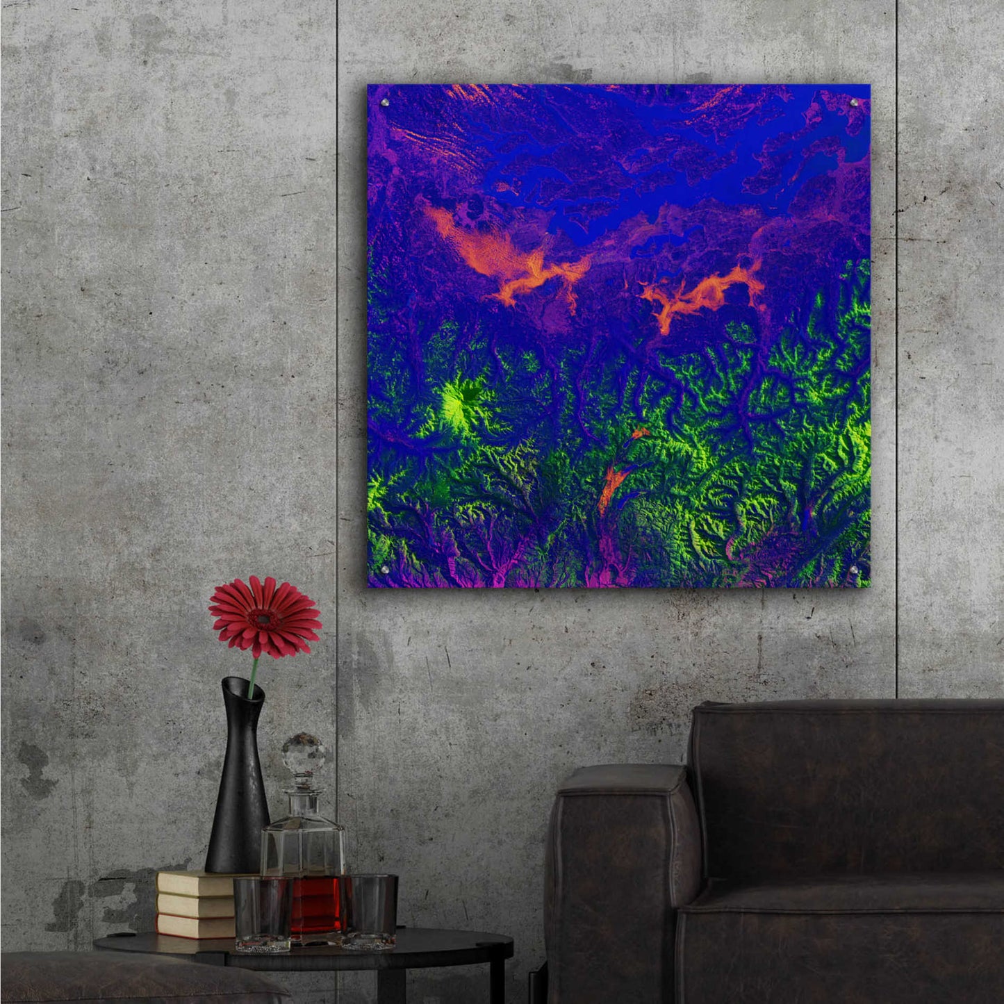 Epic Art 'Earth as Art: Fanciful Fluorescence,' Acrylic Glass Wall Art,36x36