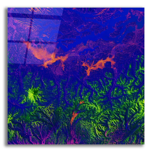 Epic Art 'Earth as Art: Fanciful Fluorescence,' Acrylic Glass Wall Art,12x12x1.1x0,18x18x1.1x0,26x26x1.74x0,37x37x1.74x0