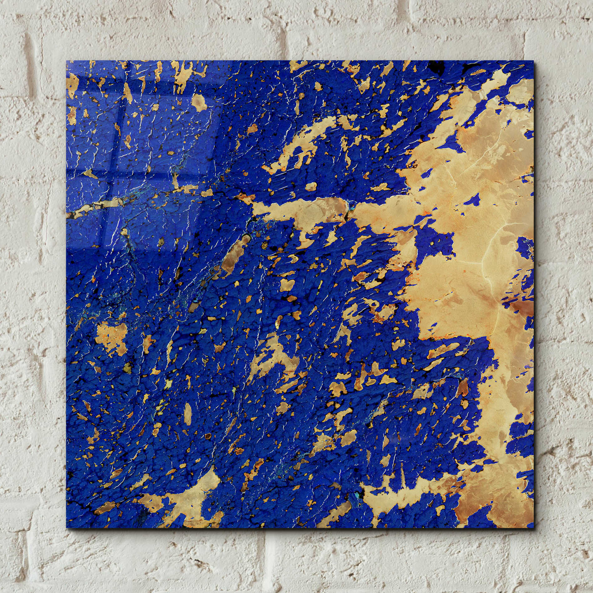 Epic Art 'Earth as Art: Copper and Blue,' Acrylic Glass Wall Art,12x12