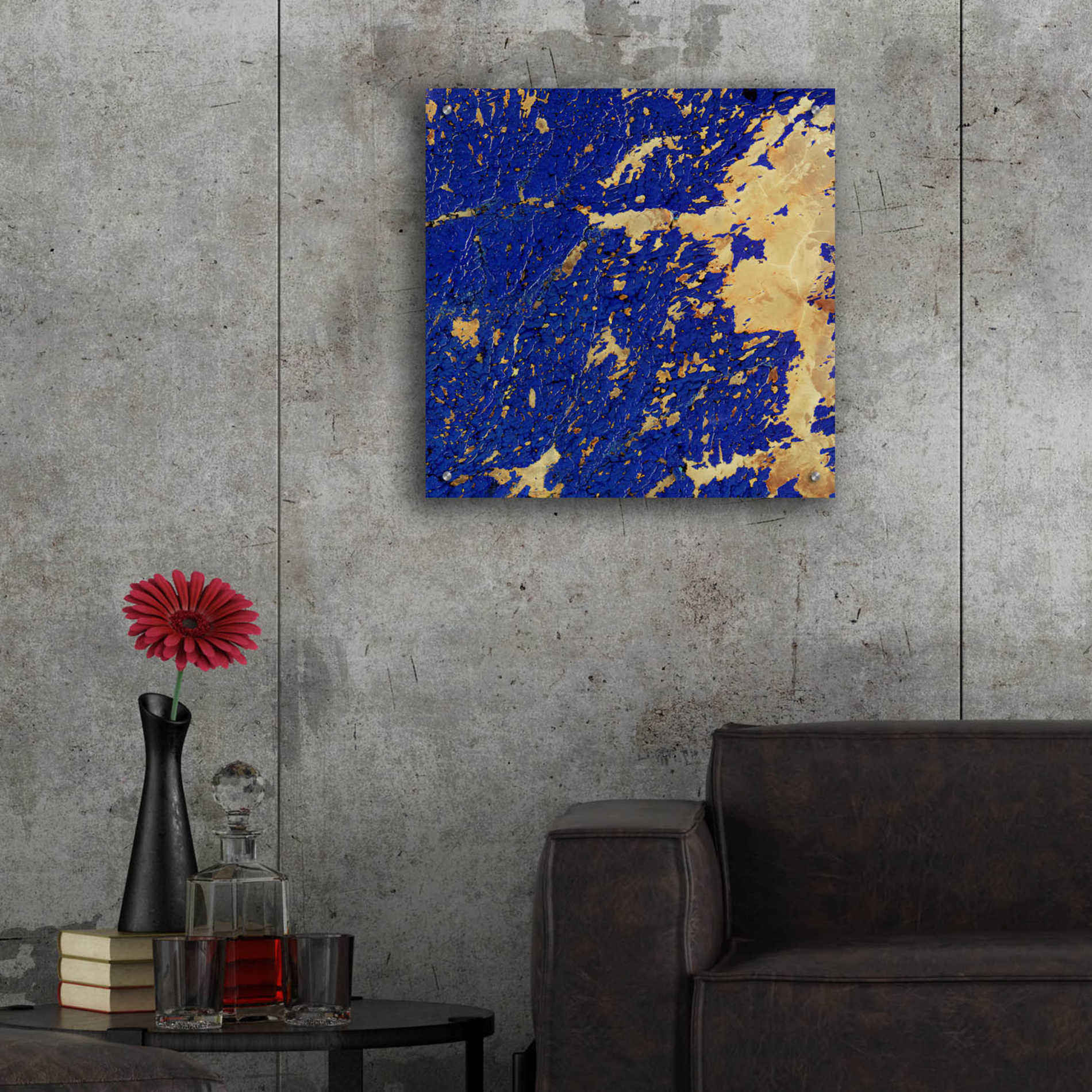 Epic Art 'Earth as Art: Copper and Blue,' Acrylic Glass Wall Art,24x24