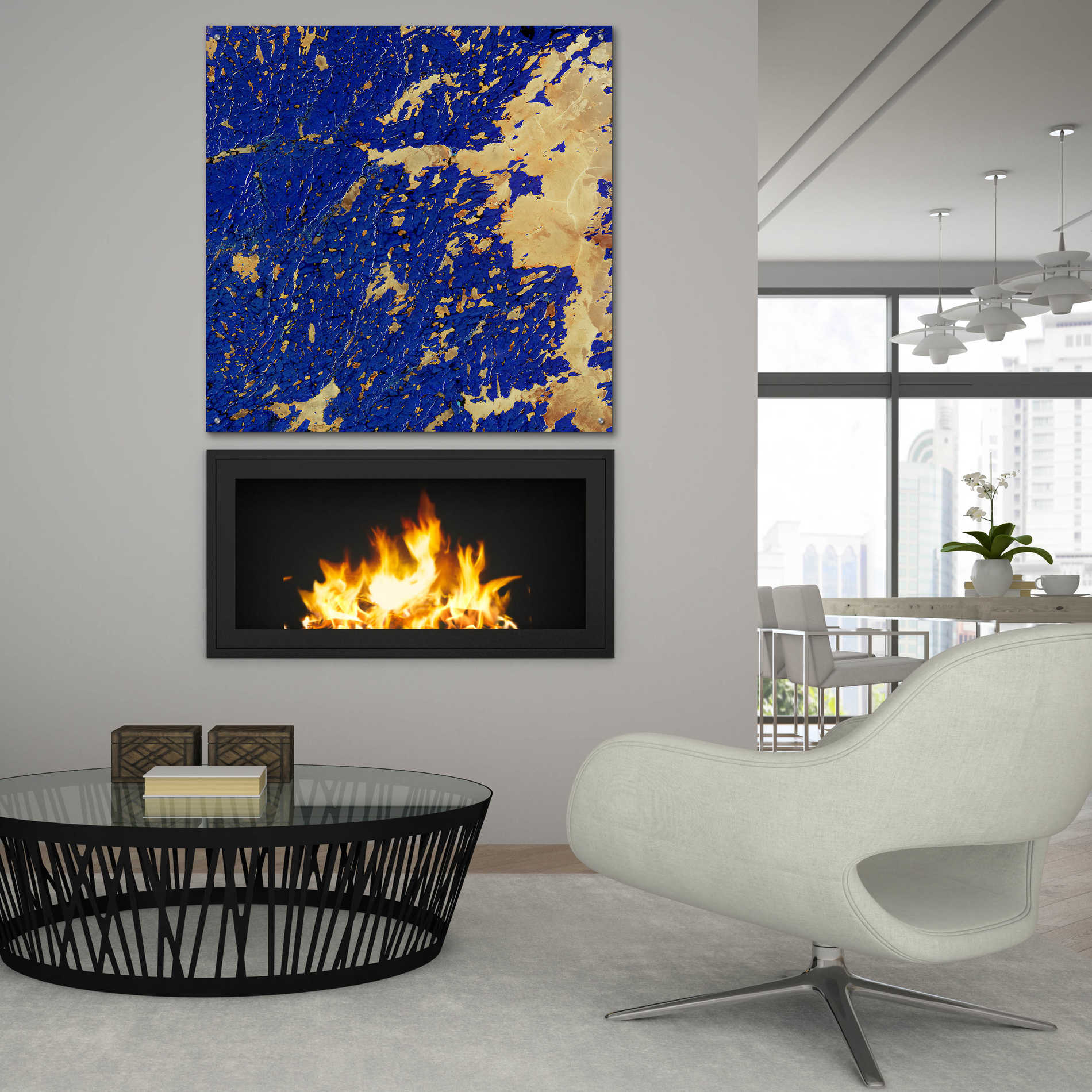 Epic Art 'Earth as Art: Copper and Blue,' Acrylic Glass Wall Art,36x36
