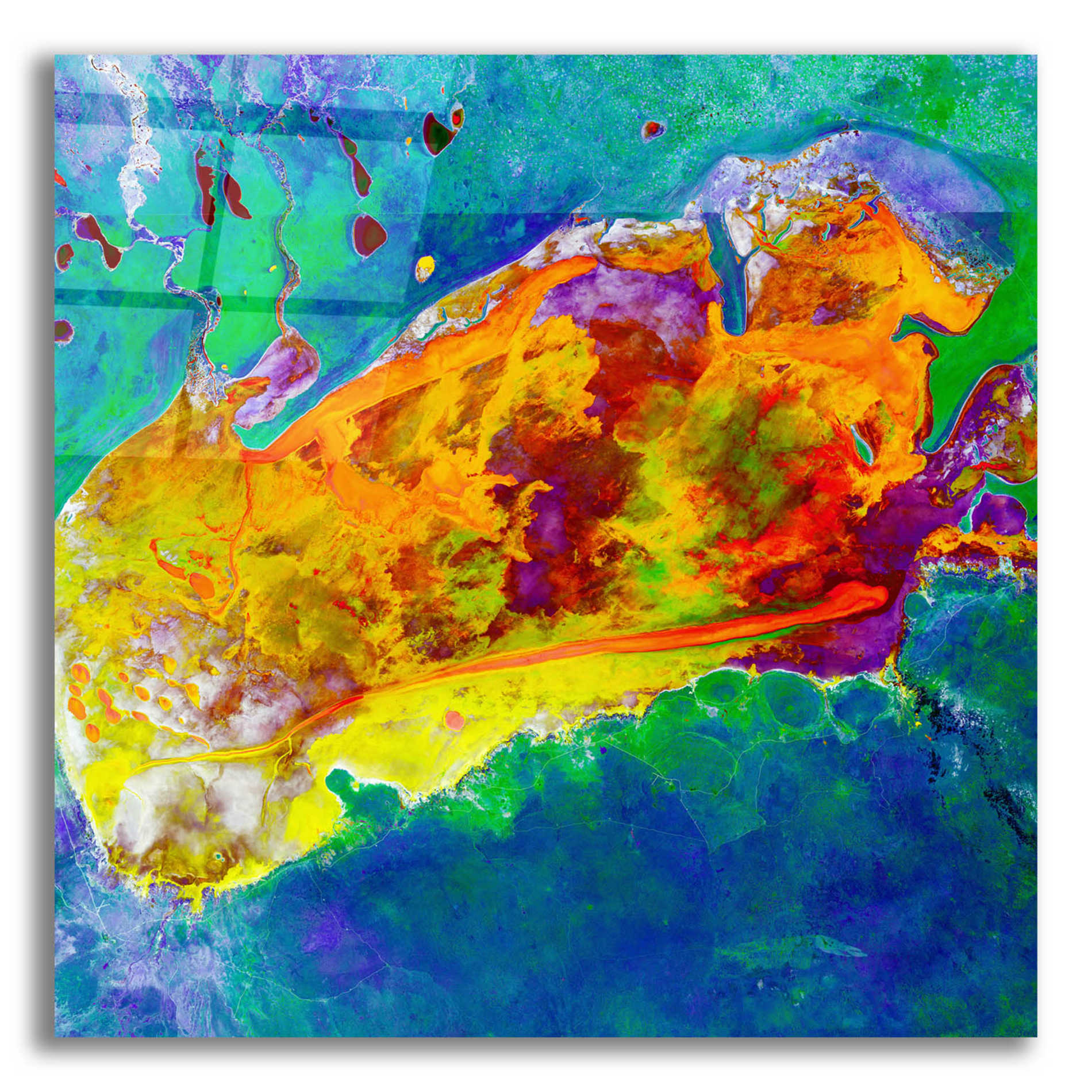 Epic Art 'Earth as Art: Salty Desolation,' Acrylic Glass Wall Art,12x12x1.1x0,18x18x1.1x0,26x26x1.74x0,37x37x1.74x0