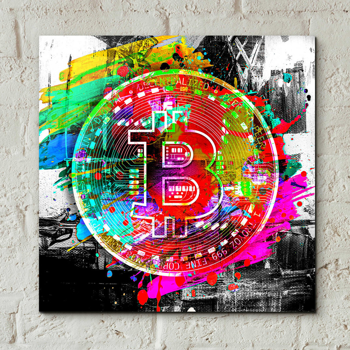 Epic Art 'Bitcoin the Currency Predator,' Acrylic Glass Wall Art,12x12