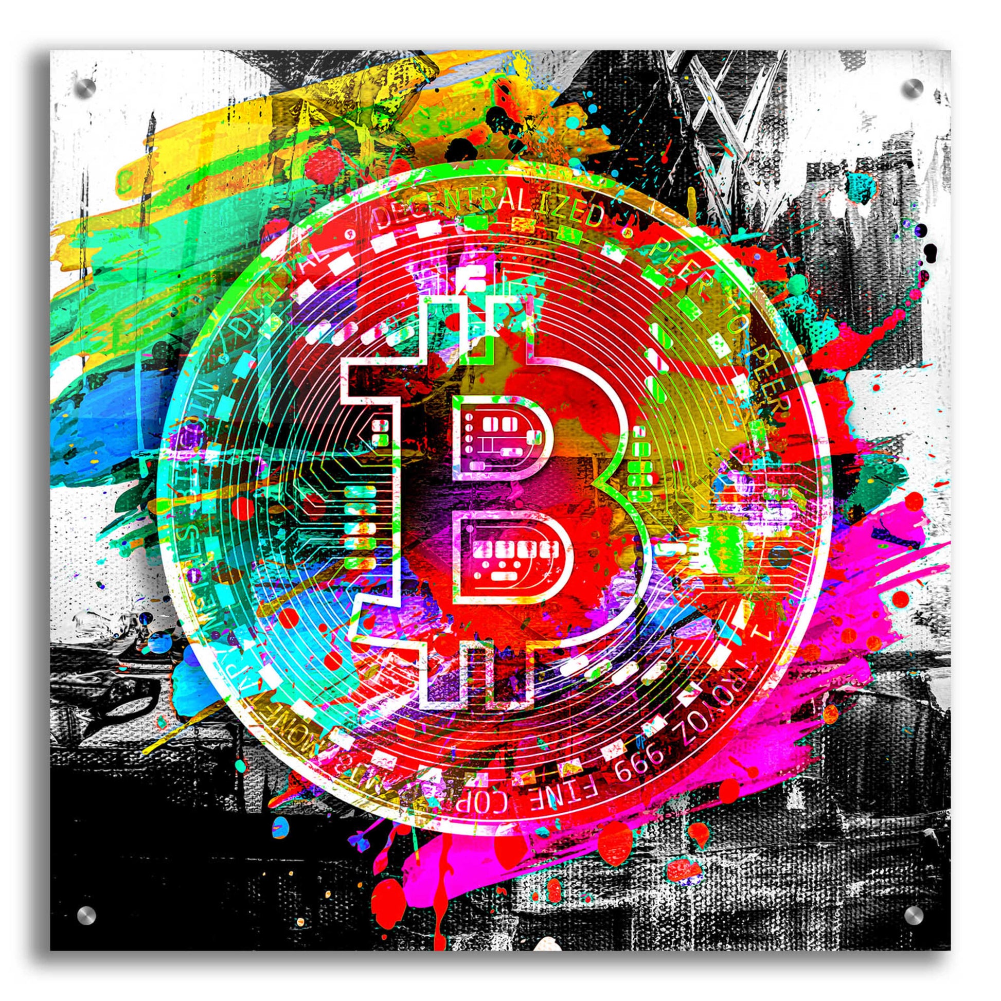 Epic Art 'Bitcoin the Currency Predator,' Acrylic Glass Wall Art,24x24