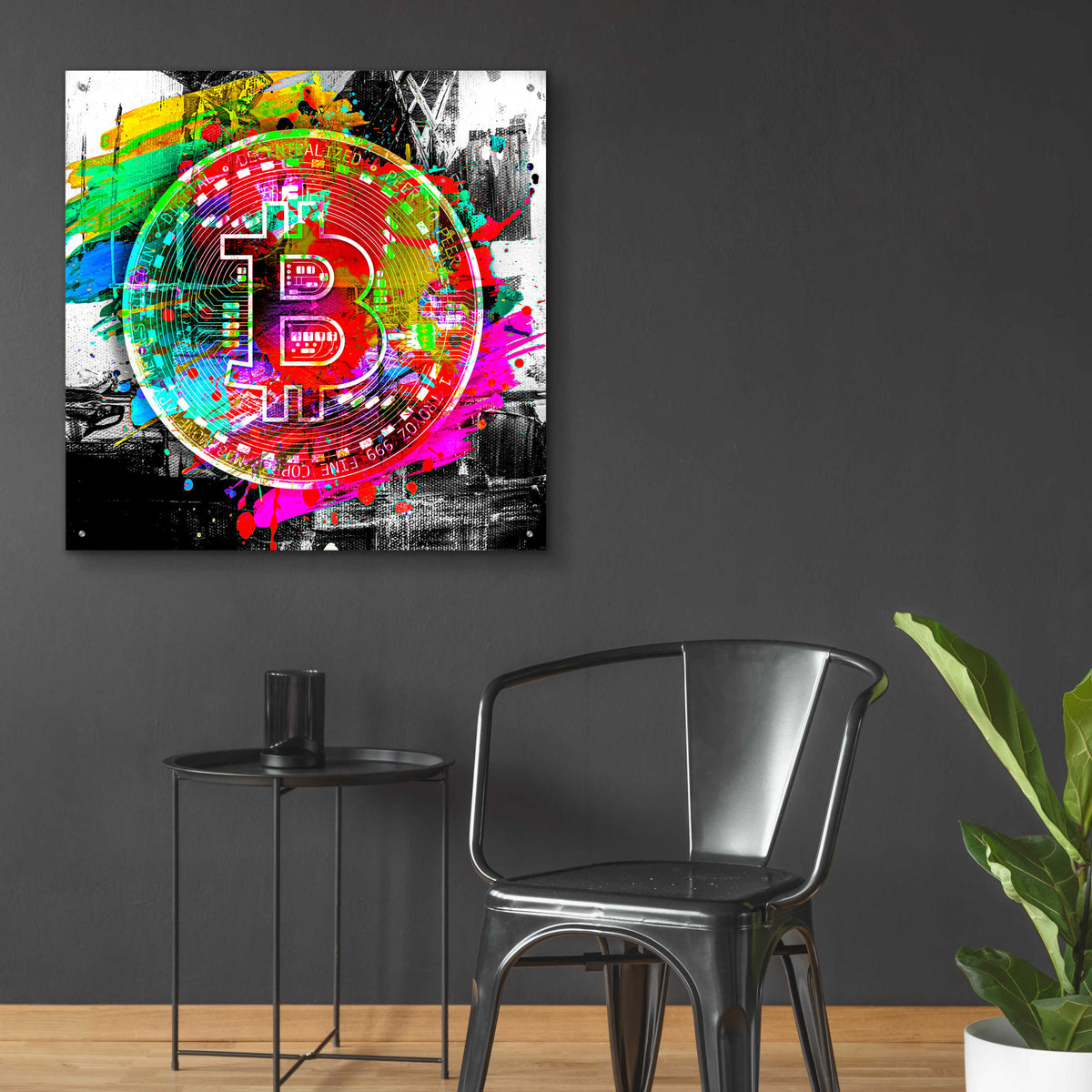 Epic Art 'Bitcoin the Currency Predator,' Acrylic Glass Wall Art,36x36
