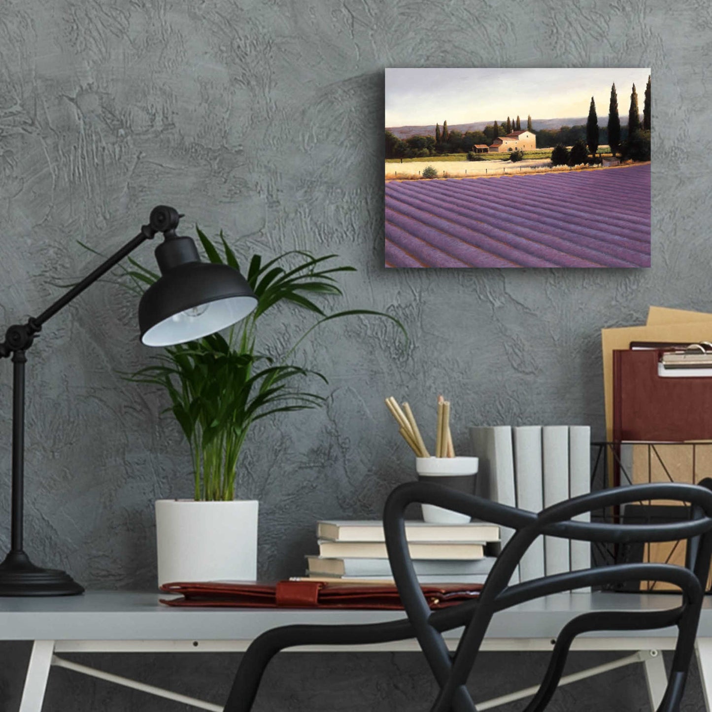 Epic Art 'Lavender Fields II' by James Wiens, Acrylic Glass Wall Art,16x12