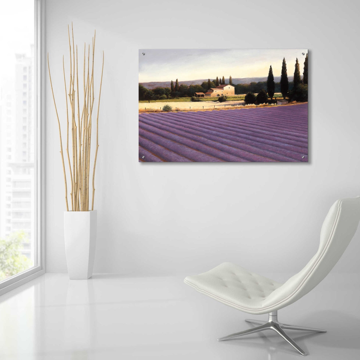 Epic Art 'Lavender Fields II' by James Wiens, Acrylic Glass Wall Art,36x24