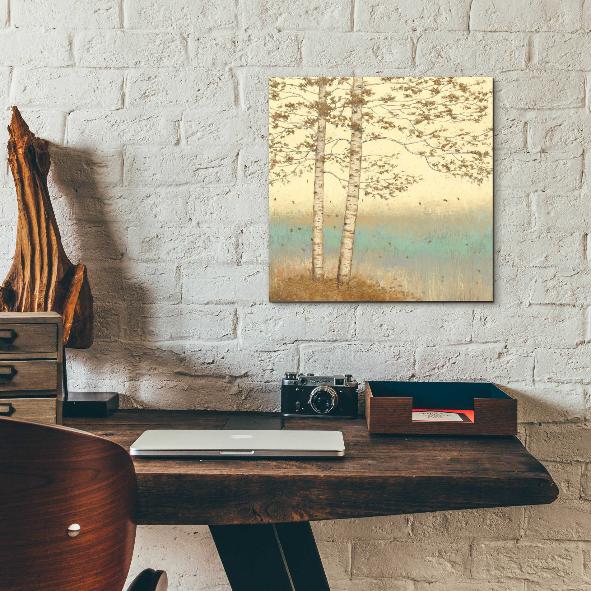 Epic Art 'Golden Birch I' by James Wiens, Acrylic Glass Wall Art,12x12