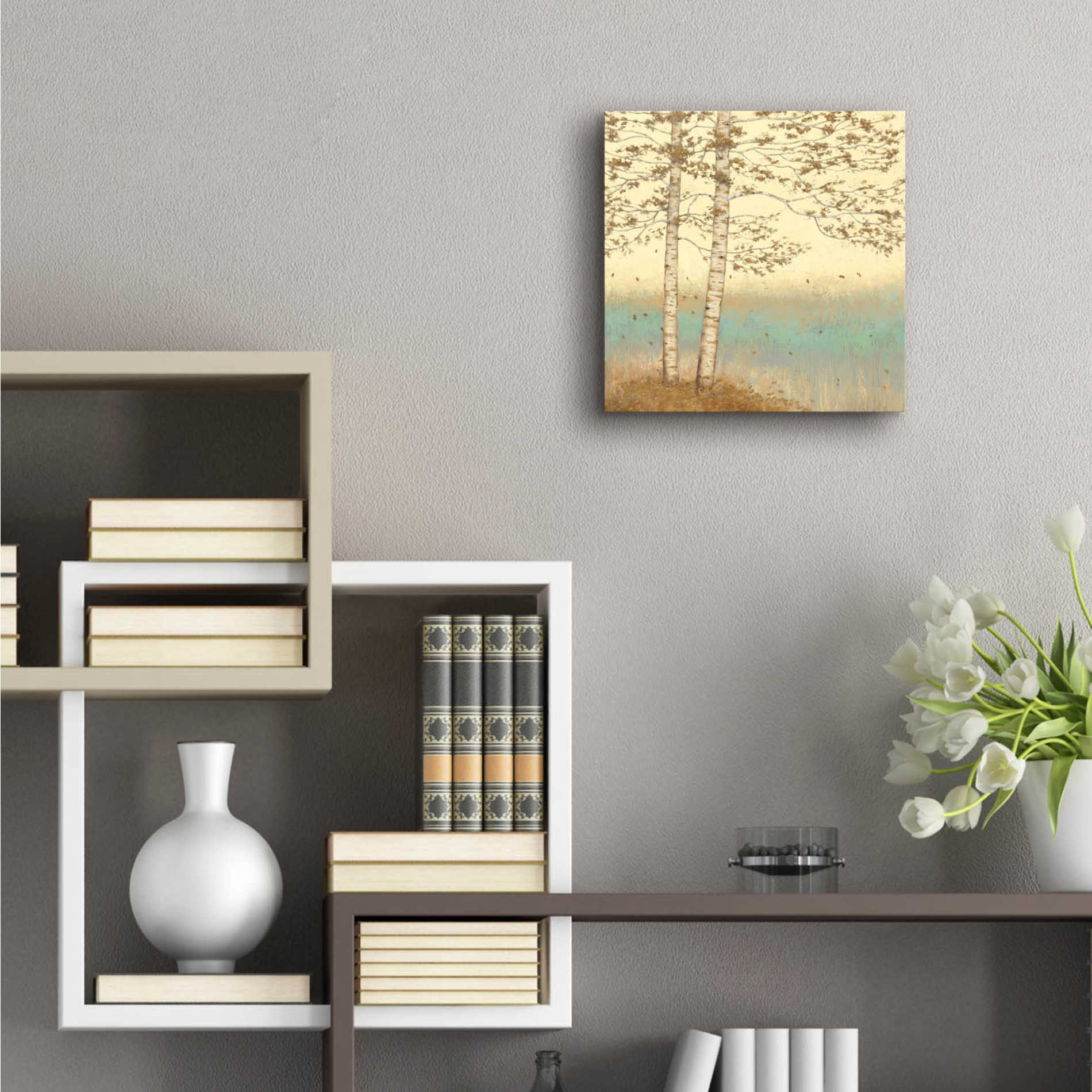 Epic Art 'Golden Birch I' by James Wiens, Acrylic Glass Wall Art,12x12