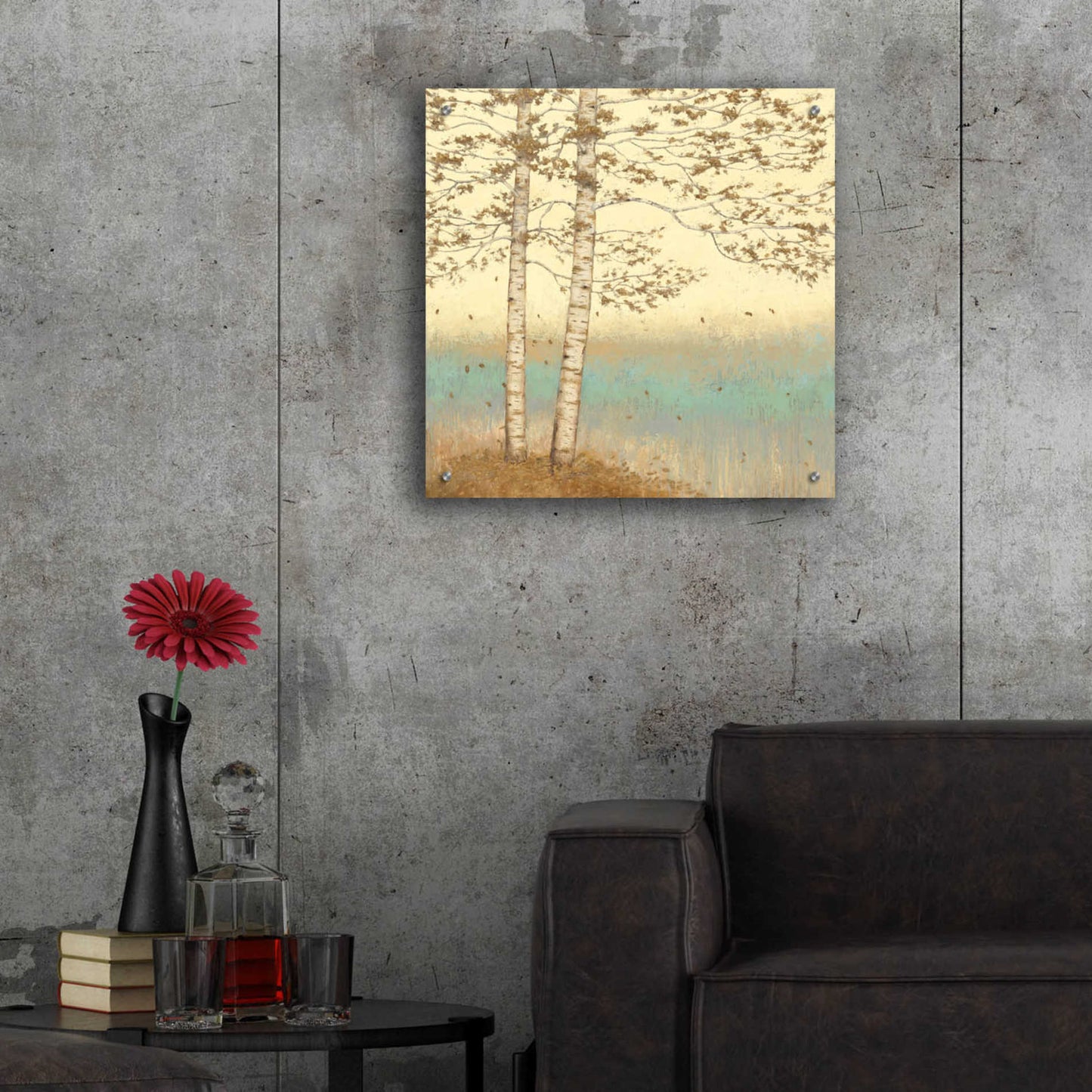 Epic Art 'Golden Birch I' by James Wiens, Acrylic Glass Wall Art,24x24