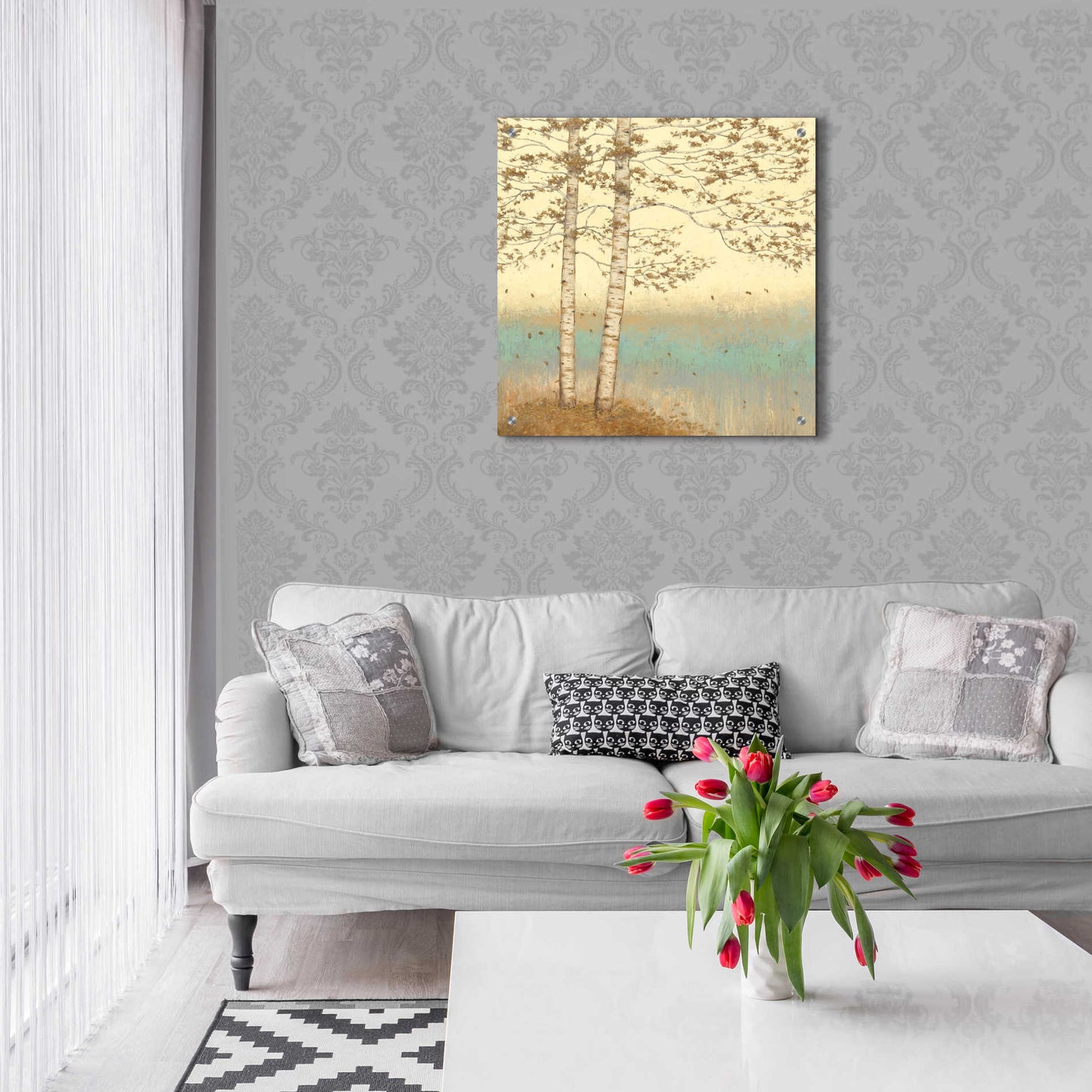 Epic Art 'Golden Birch I' by James Wiens, Acrylic Glass Wall Art,24x24