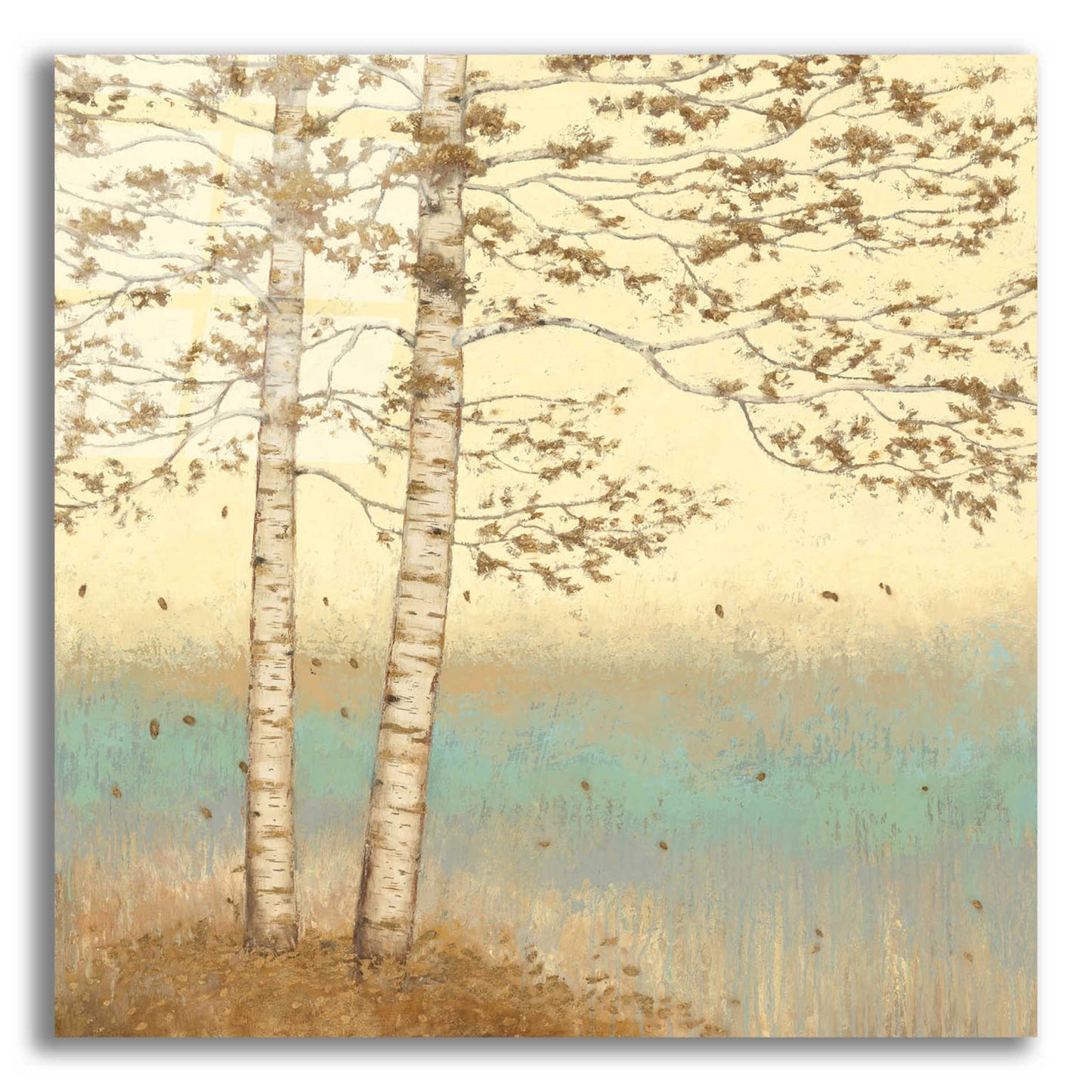 Epic Art 'Golden Birch I' by James Wiens, Acrylic Glass Wall Art,12x12x1.1x0,18x18x1.1x0,26x26x1.74x0,37x37x1.74x0