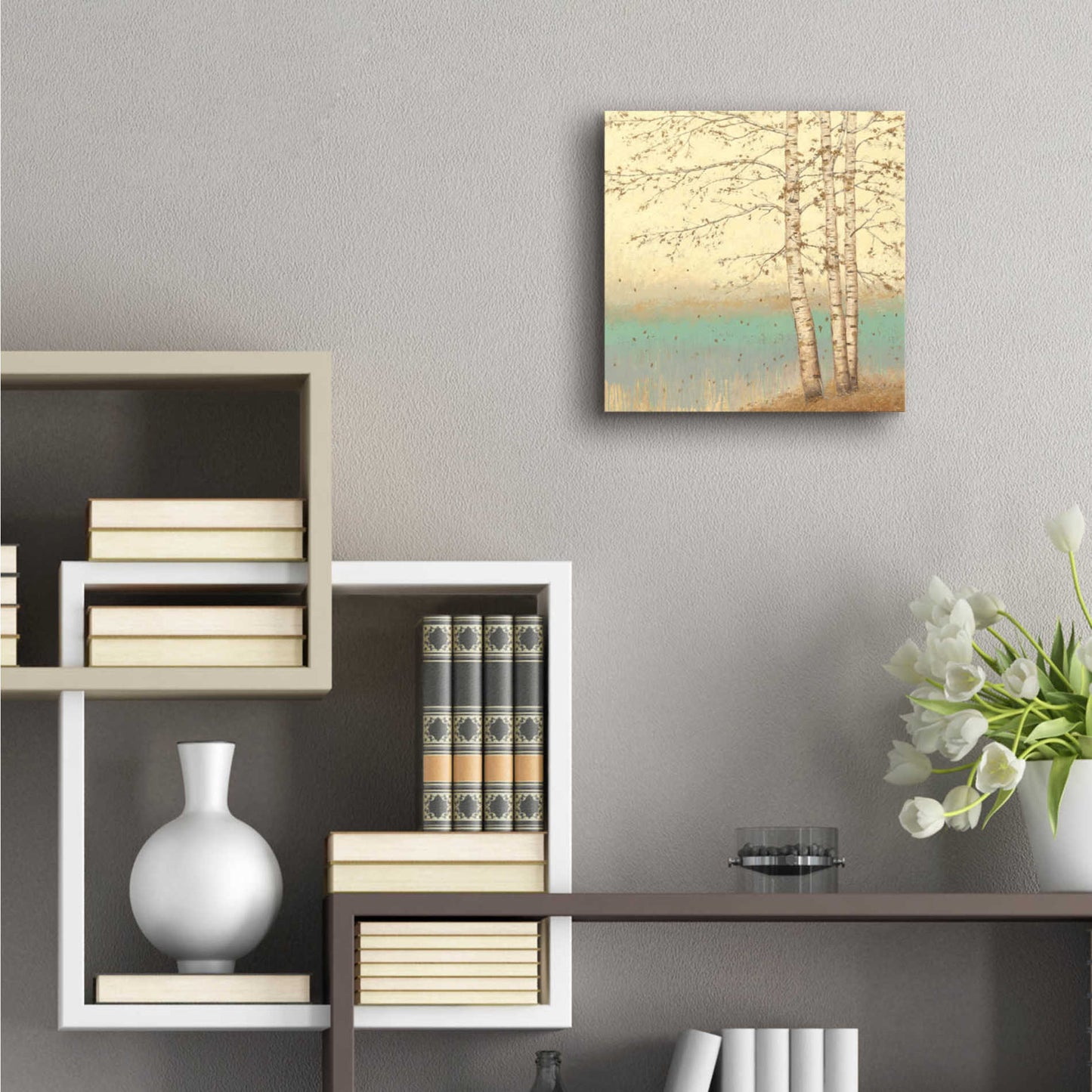 Epic Art 'Golden Birch II' by James Wiens, Acrylic Glass Wall Art,12x12