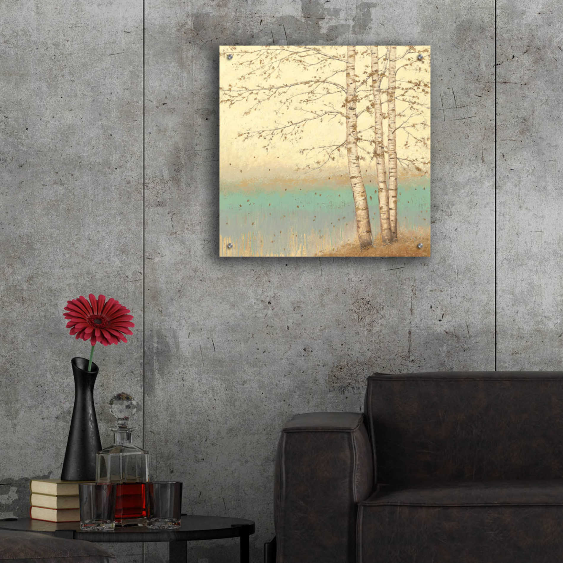 Epic Art 'Golden Birch II' by James Wiens, Acrylic Glass Wall Art,24x24