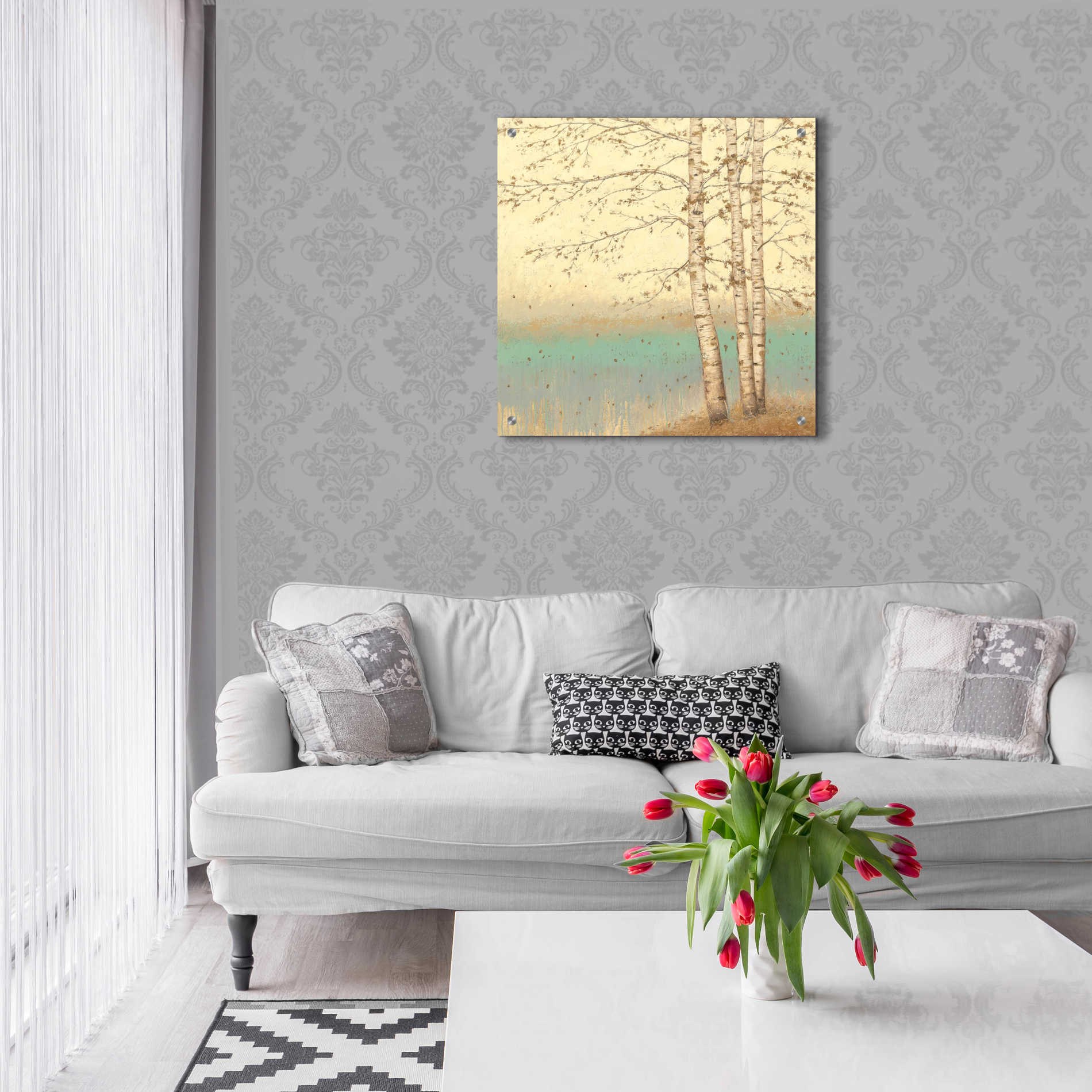 Epic Art 'Golden Birch II' by James Wiens, Acrylic Glass Wall Art,24x24