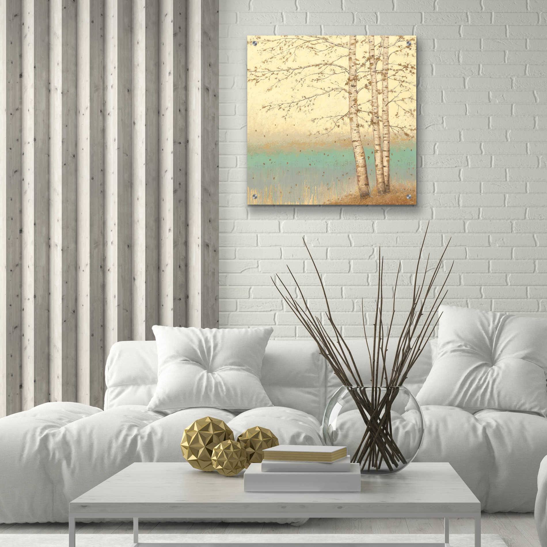 Epic Art 'Golden Birch II' by James Wiens, Acrylic Glass Wall Art,24x24