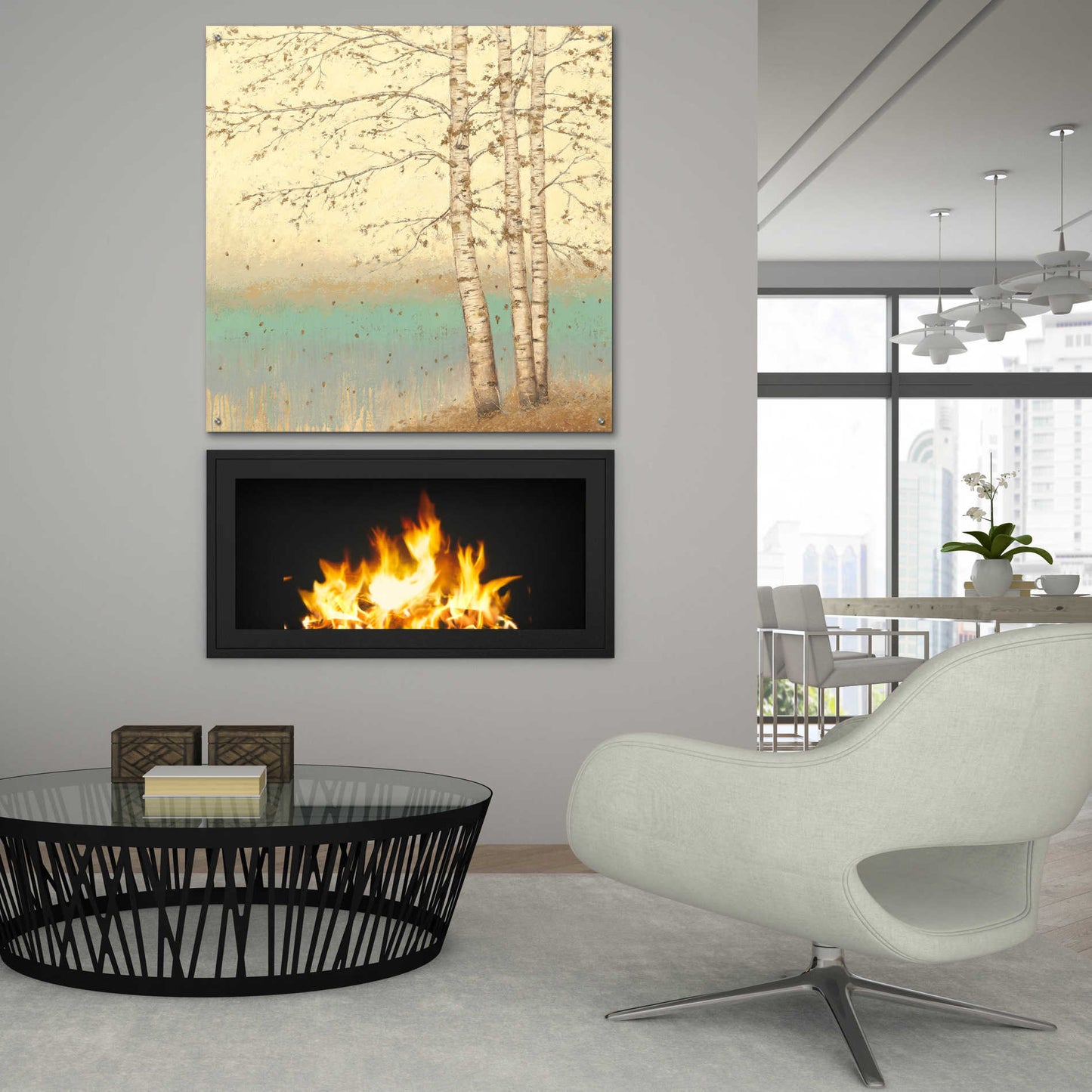 Epic Art 'Golden Birch II' by James Wiens, Acrylic Glass Wall Art,36x36