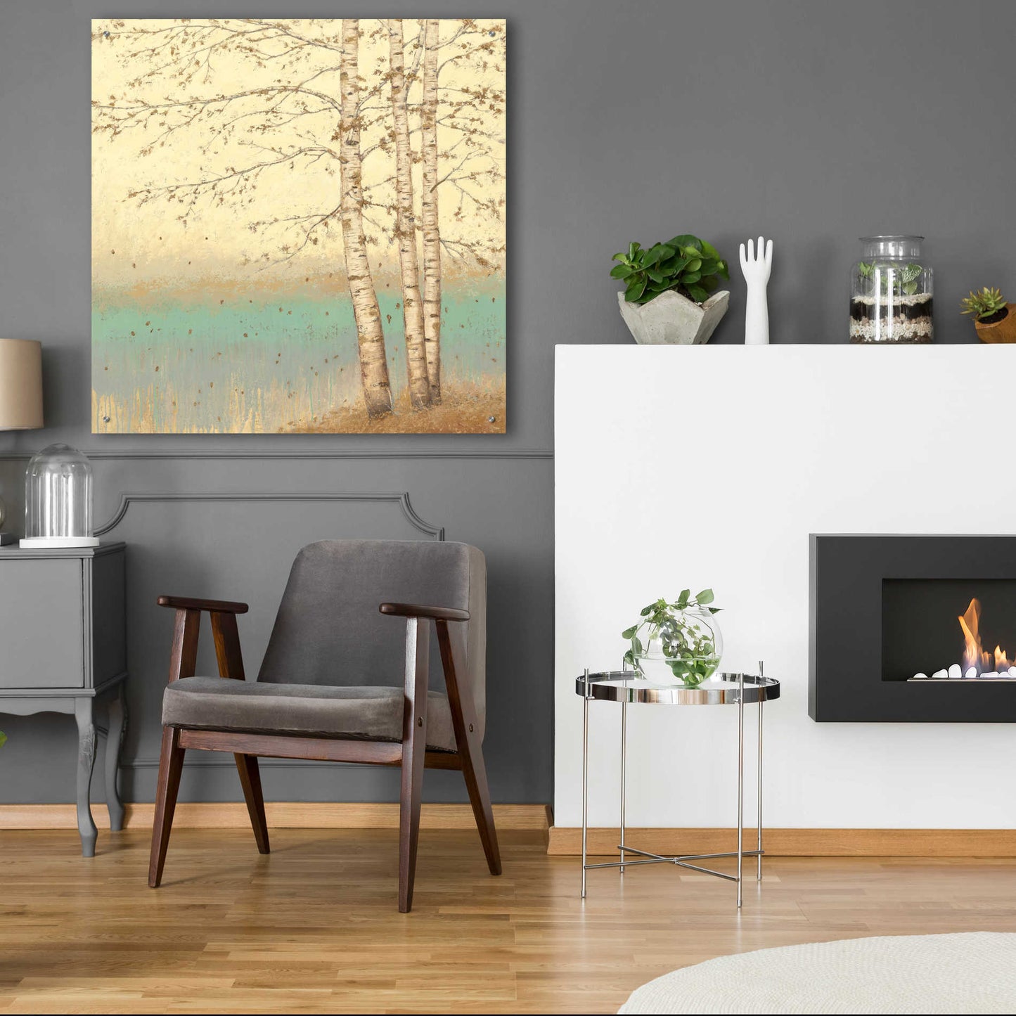 Epic Art 'Golden Birch II' by James Wiens, Acrylic Glass Wall Art,36x36