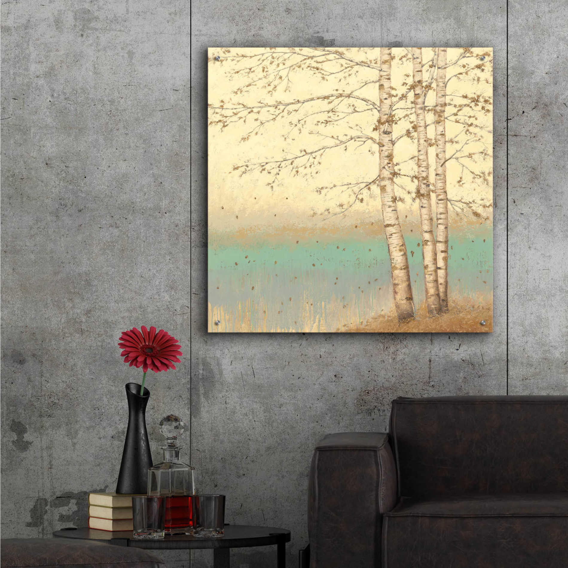 Epic Art 'Golden Birch II' by James Wiens, Acrylic Glass Wall Art,36x36