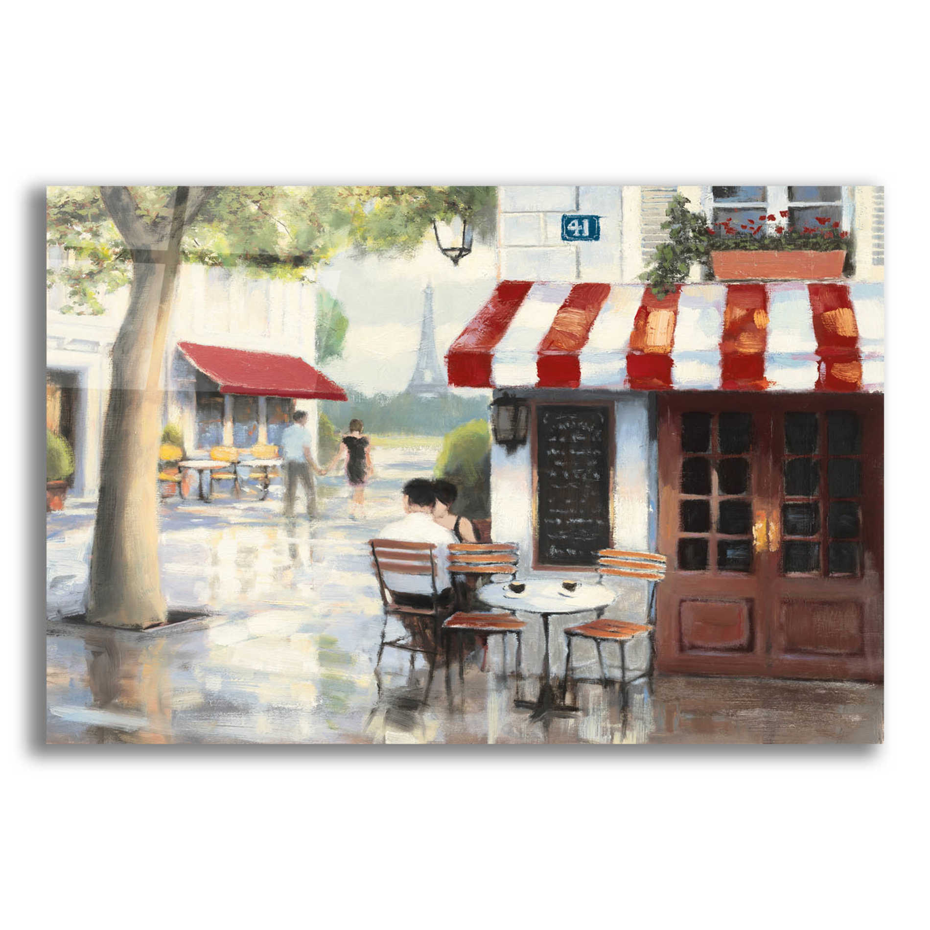 Epic Art 'Relaxing at the Cafe II' by James Wiens, Acrylic Glass Wall Art,16x12x1.1x0,24x20x1.1x0,30x26x1.74x0,54x40x1.74x0