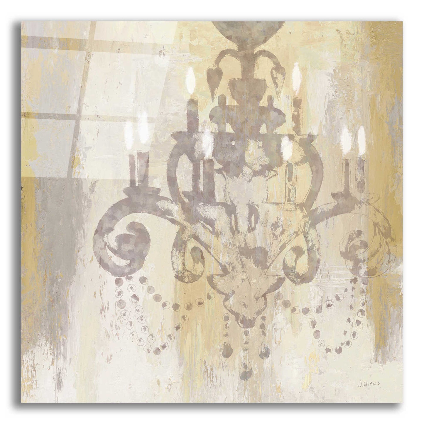 Epic Art 'Candelabra Gold II' by James Wiens, Acrylic Glass Wall Art,12x12x1.1x0,18x18x1.1x0,26x26x1.74x0,37x37x1.74x0