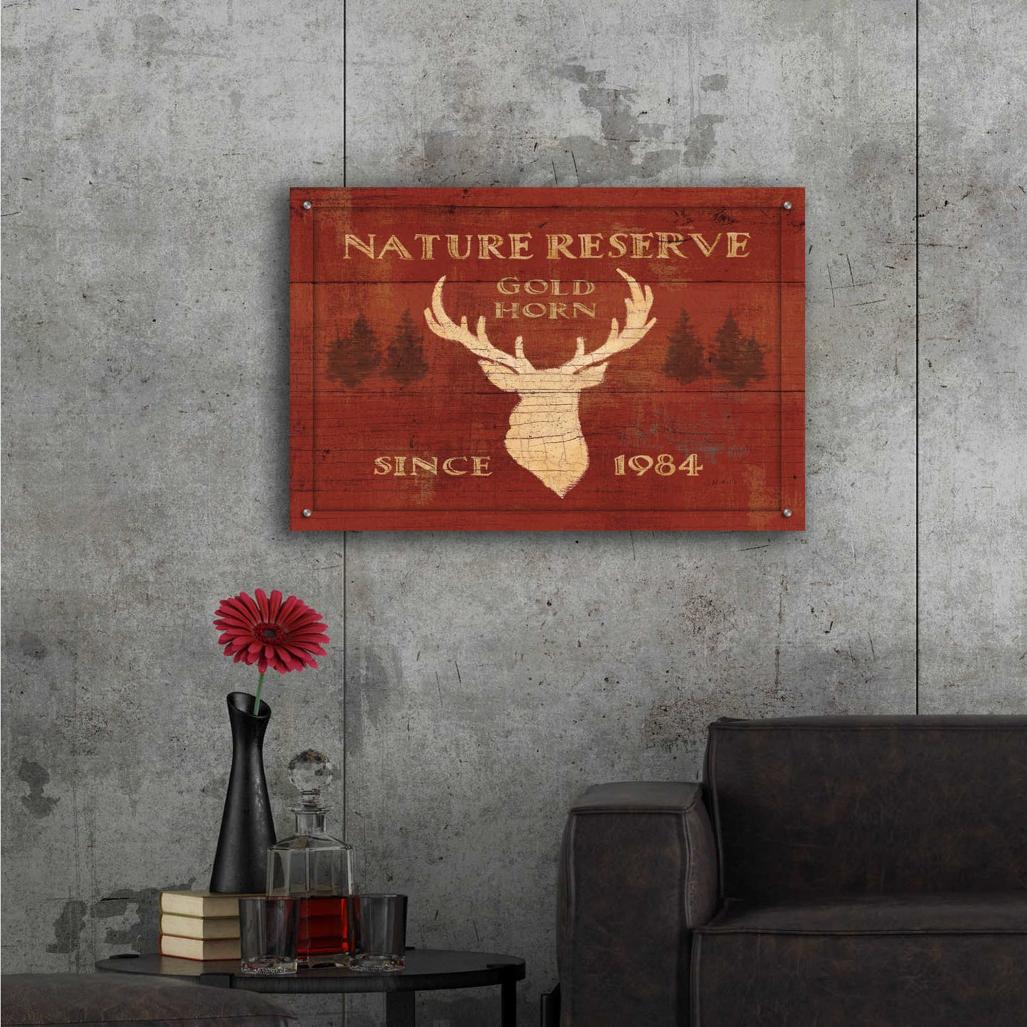 Epic Art 'Lodge Signs IX' by James Wiens, Acrylic Glass Wall Art,36x24