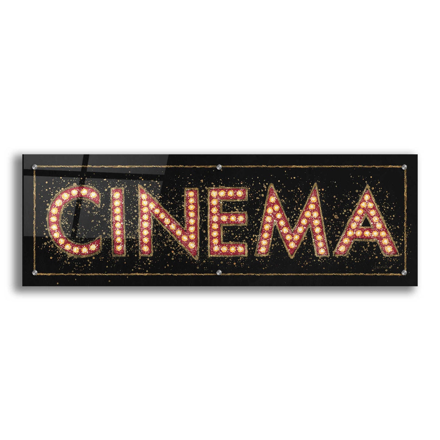 Epic Art 'Cinema Marquee' by James Wiens, Acrylic Glass Wall Art,36x12