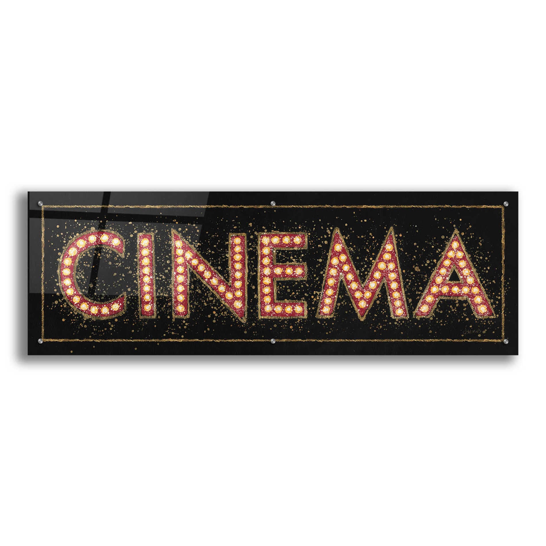 Epic Art 'Cinema Marquee' by James Wiens, Acrylic Glass Wall Art,48x16