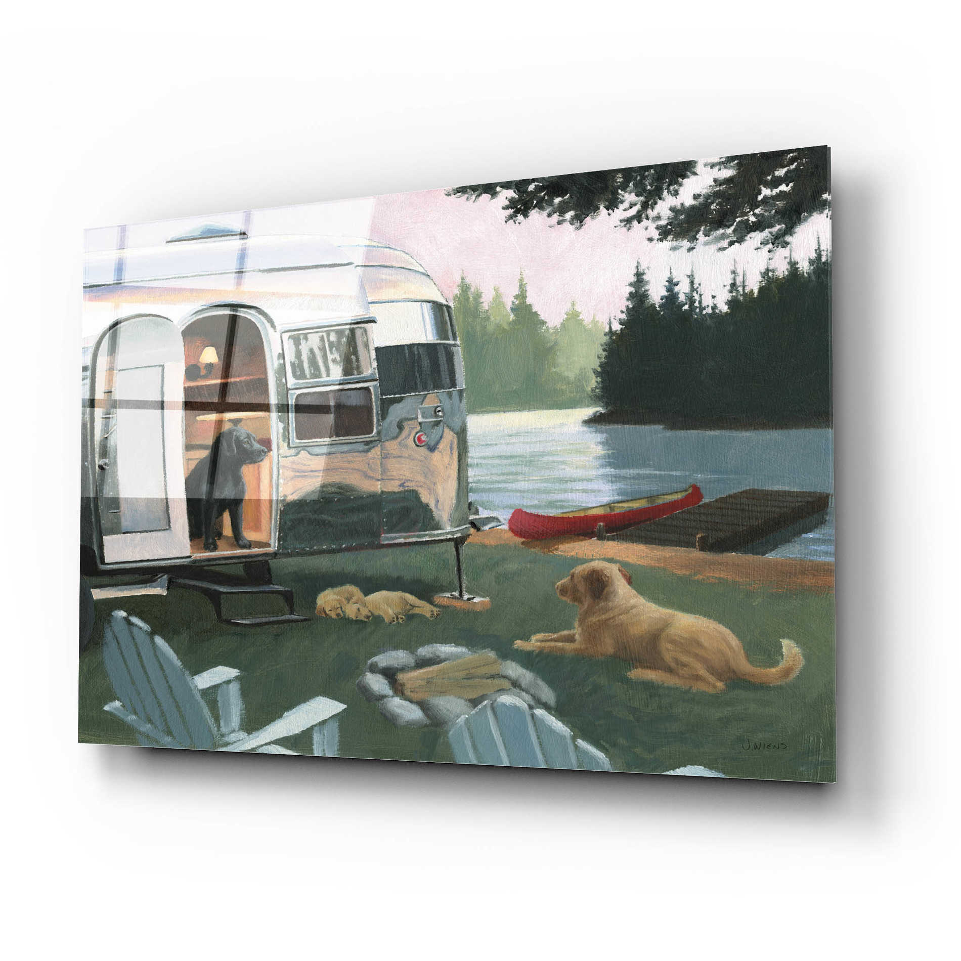 Epic Art 'Canine Camp' by James Wiens, Acrylic Glass Wall Art,24x16