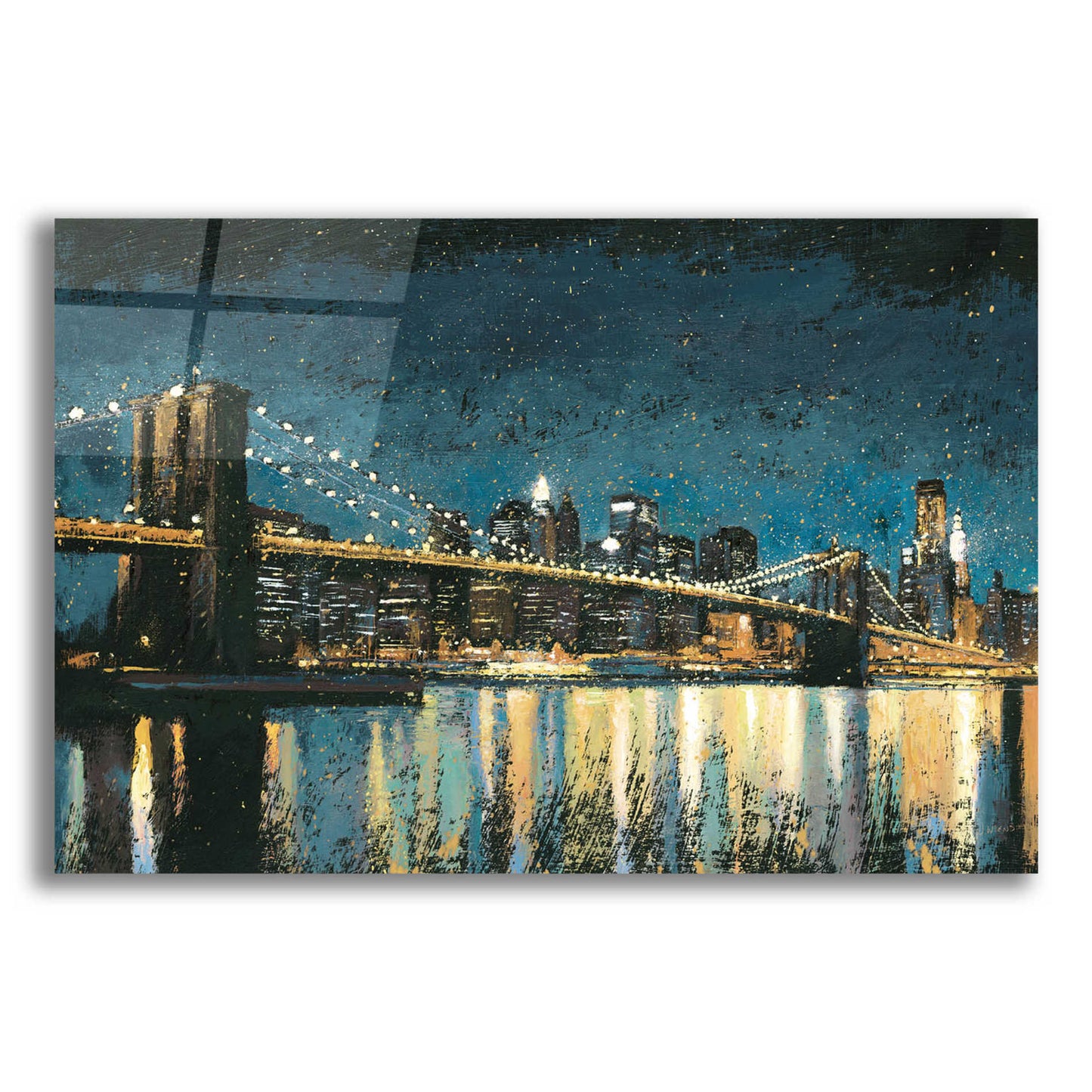 Epic Art 'Bright City Lights Blue I' by James Wiens, Acrylic Glass Wall Art,16x12