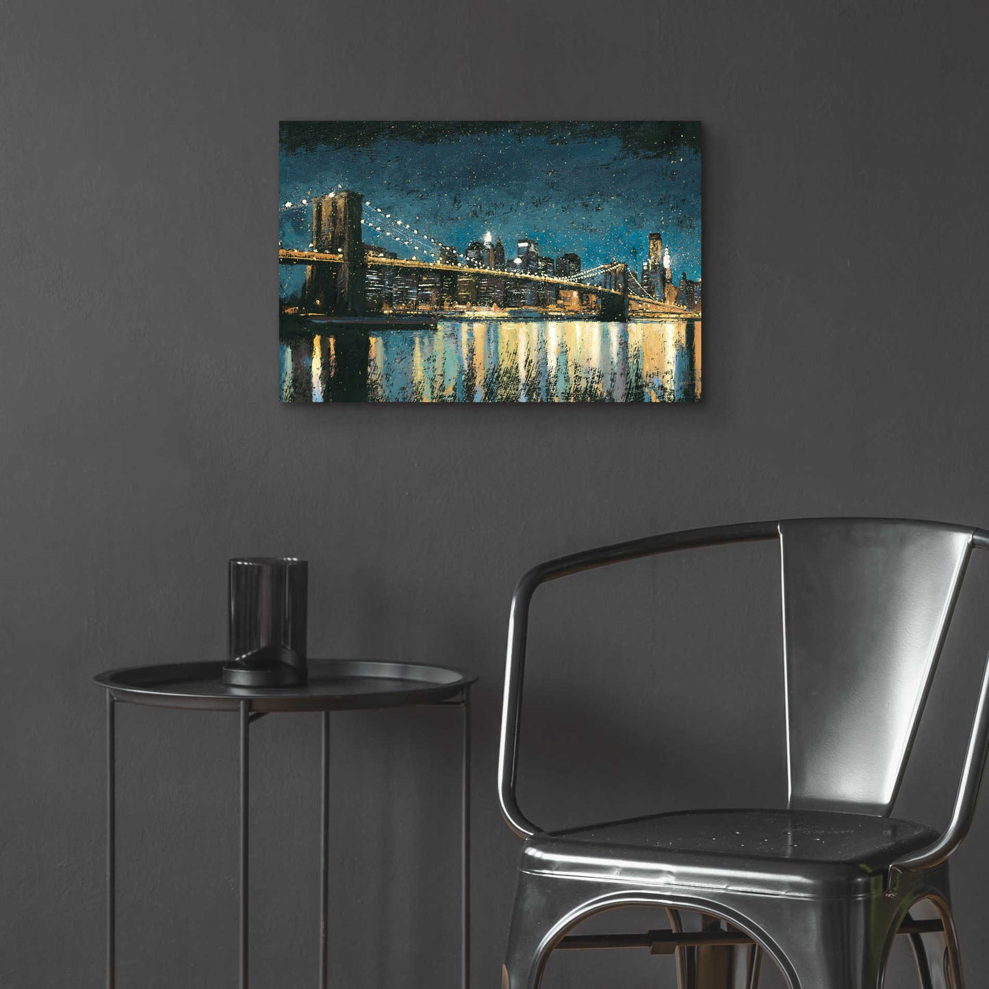 Epic Art 'Bright City Lights Blue I' by James Wiens, Acrylic Glass Wall Art,24x16