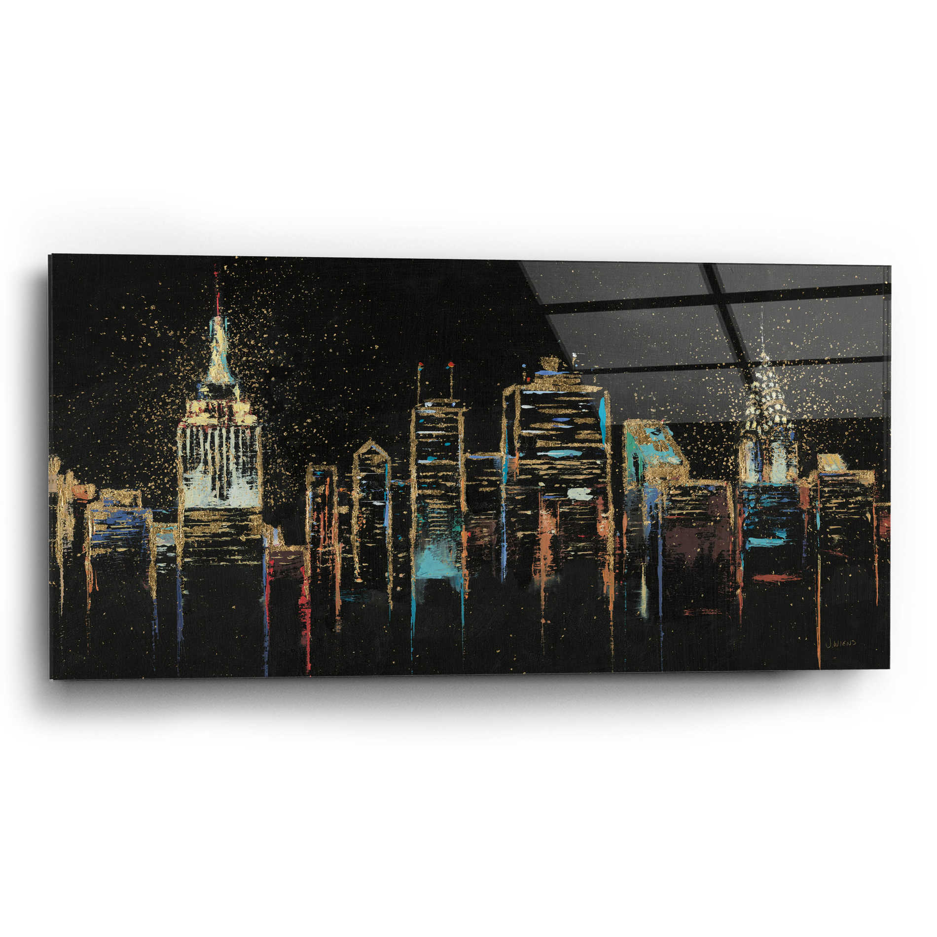 Epic Art 'Cityscape' by James Wiens, Acrylic Glass Wall Art,24x12