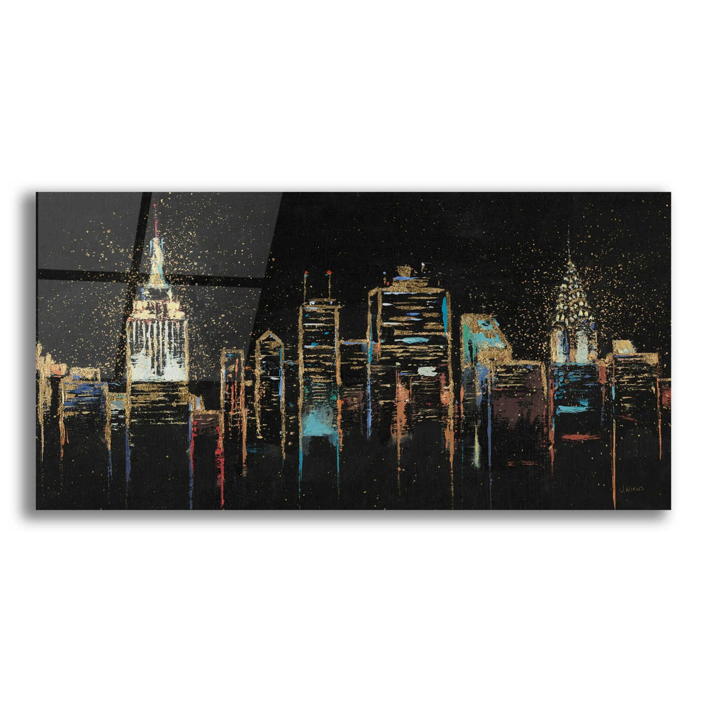Epic Art 'Cityscape' by James Wiens, Acrylic Glass Wall Art,24x12