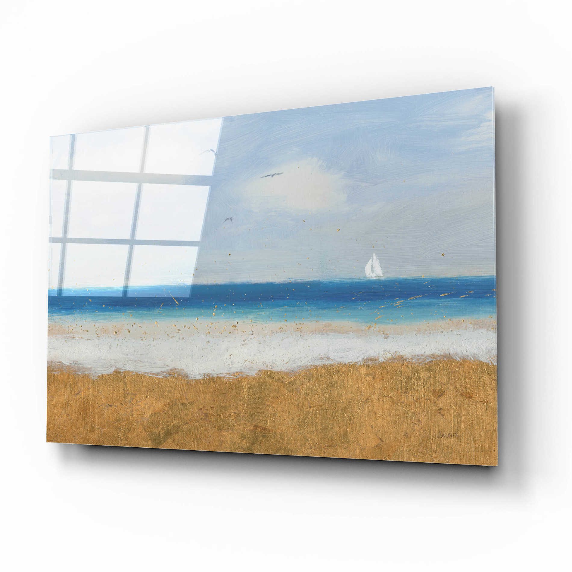 Epic Art 'Beach Horizon' by James Wiens, Acrylic Glass Wall Art,16x12