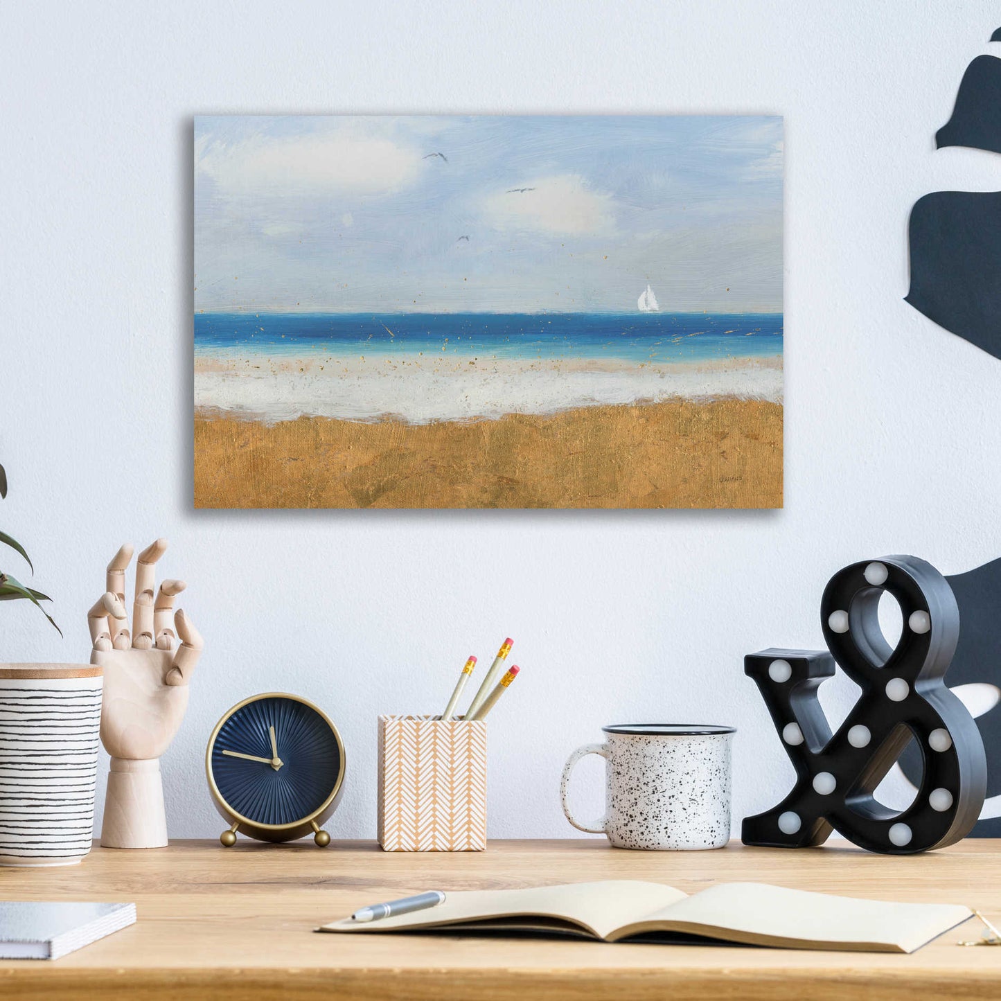 Epic Art 'Beach Horizon' by James Wiens, Acrylic Glass Wall Art,16x12